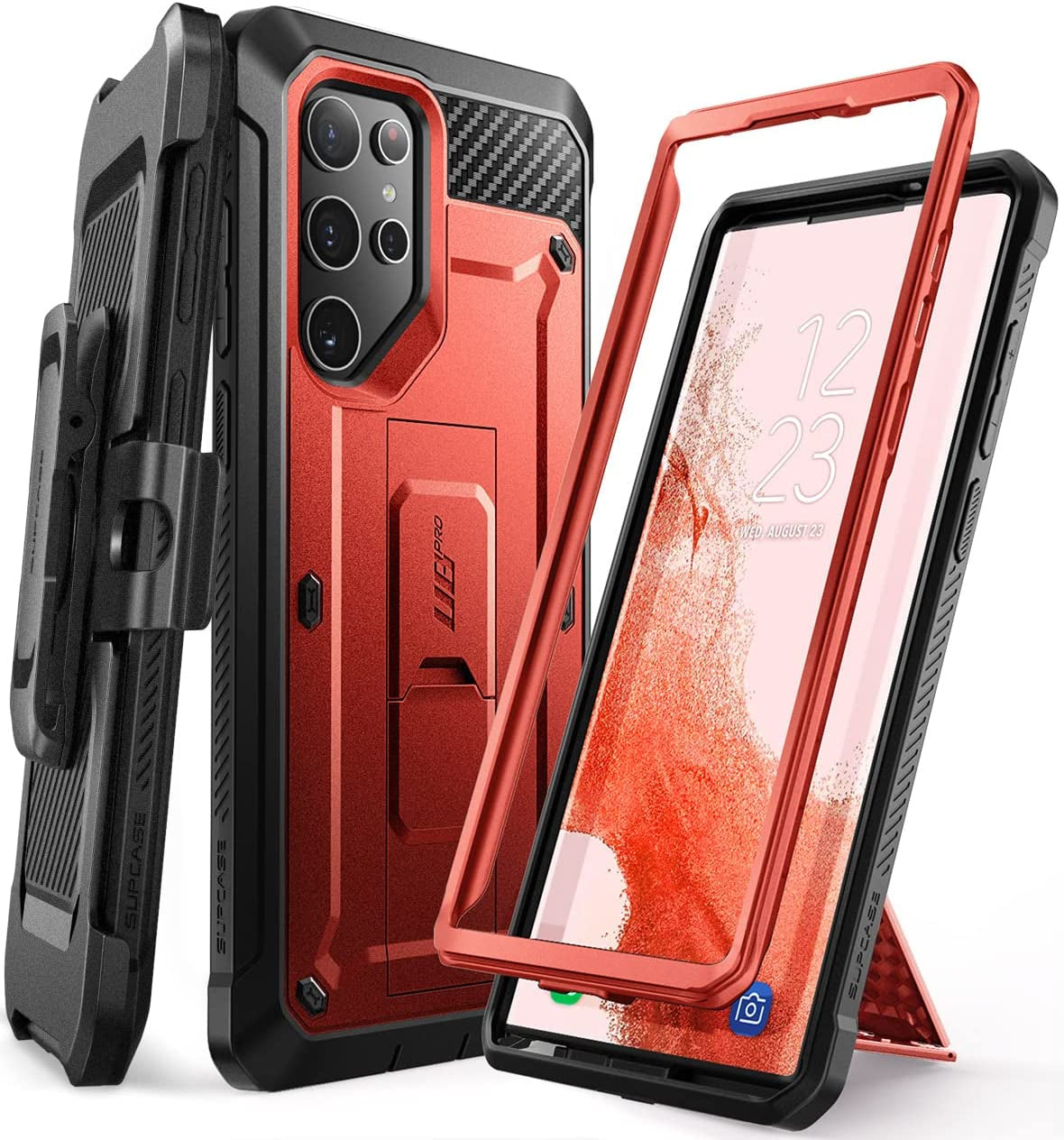 SUPCASE Unicorn Beetle Pro Series Case for Samsung Galaxy S22 Ultra 5G (2022 Release), Full-Body Dual Layer Rugged Belt-Clip & Kickstand Case without Built-In Screen Protector (Peacock)  SUPCASE Ruddy  