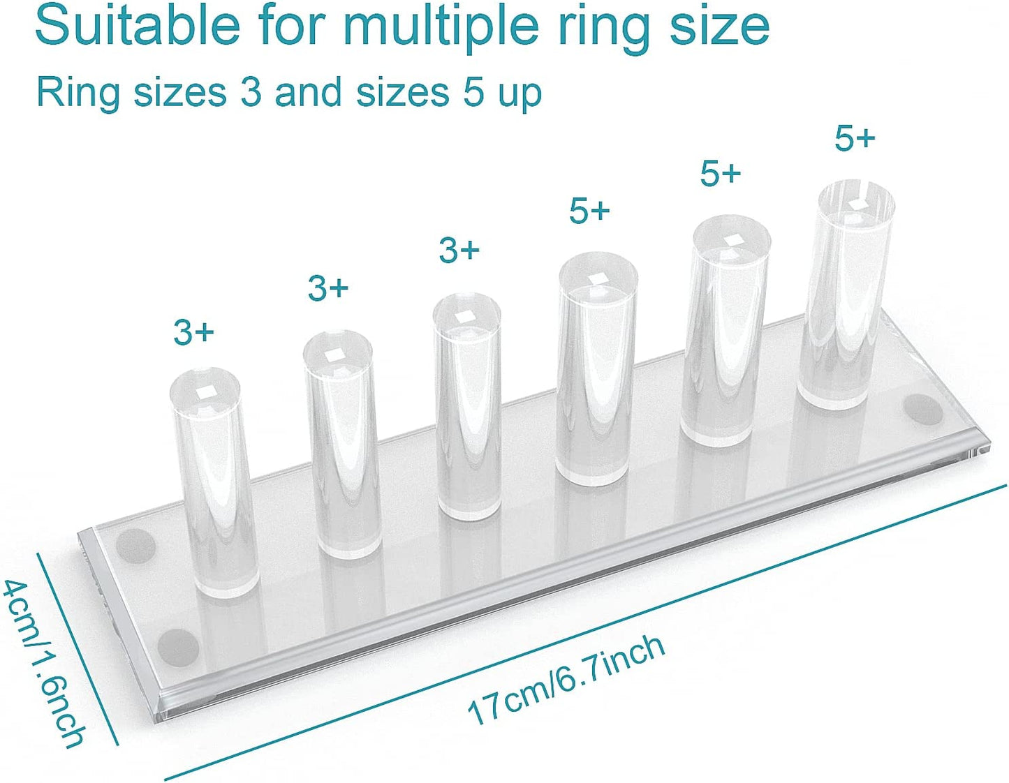 2 Pcs Hand Ring Holder Jewelry Stand, Ring Storage Holder Jewelry Display Stands Crystal Clear Acrylic Finger Ring Jewelry Ring/Wedding Ring Display Support Holder Decorative for Women Girls Room, Clear 2Pcs  N\C   