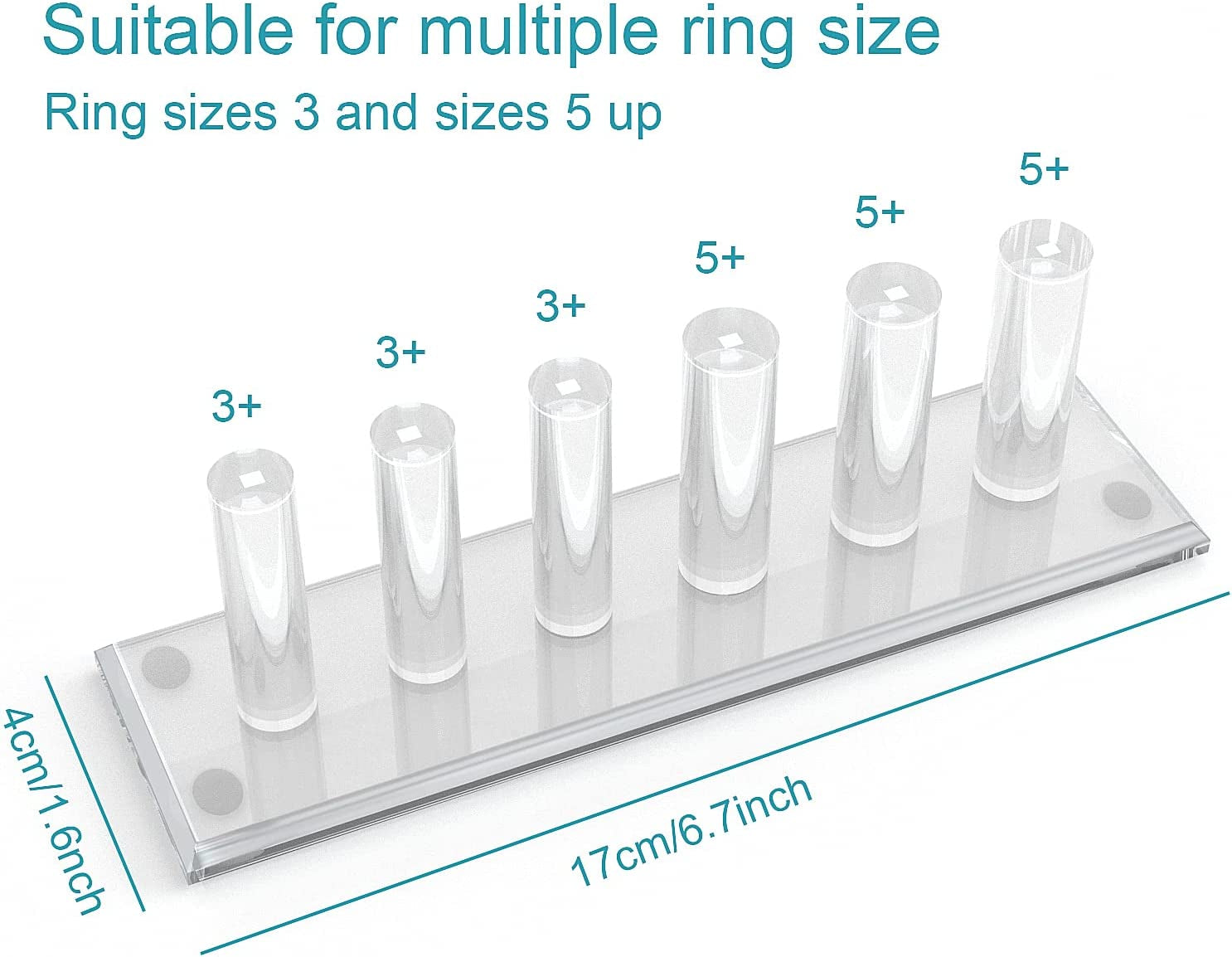 2 Pcs Hand Ring Holder Jewelry Stand, Ring Storage Holder Jewelry Display Stands Crystal Clear Acrylic Finger Ring Jewelry Ring/Wedding Ring Display Support Holder Decorative for Women Girls Room, Clear 2Pcs  N\C   