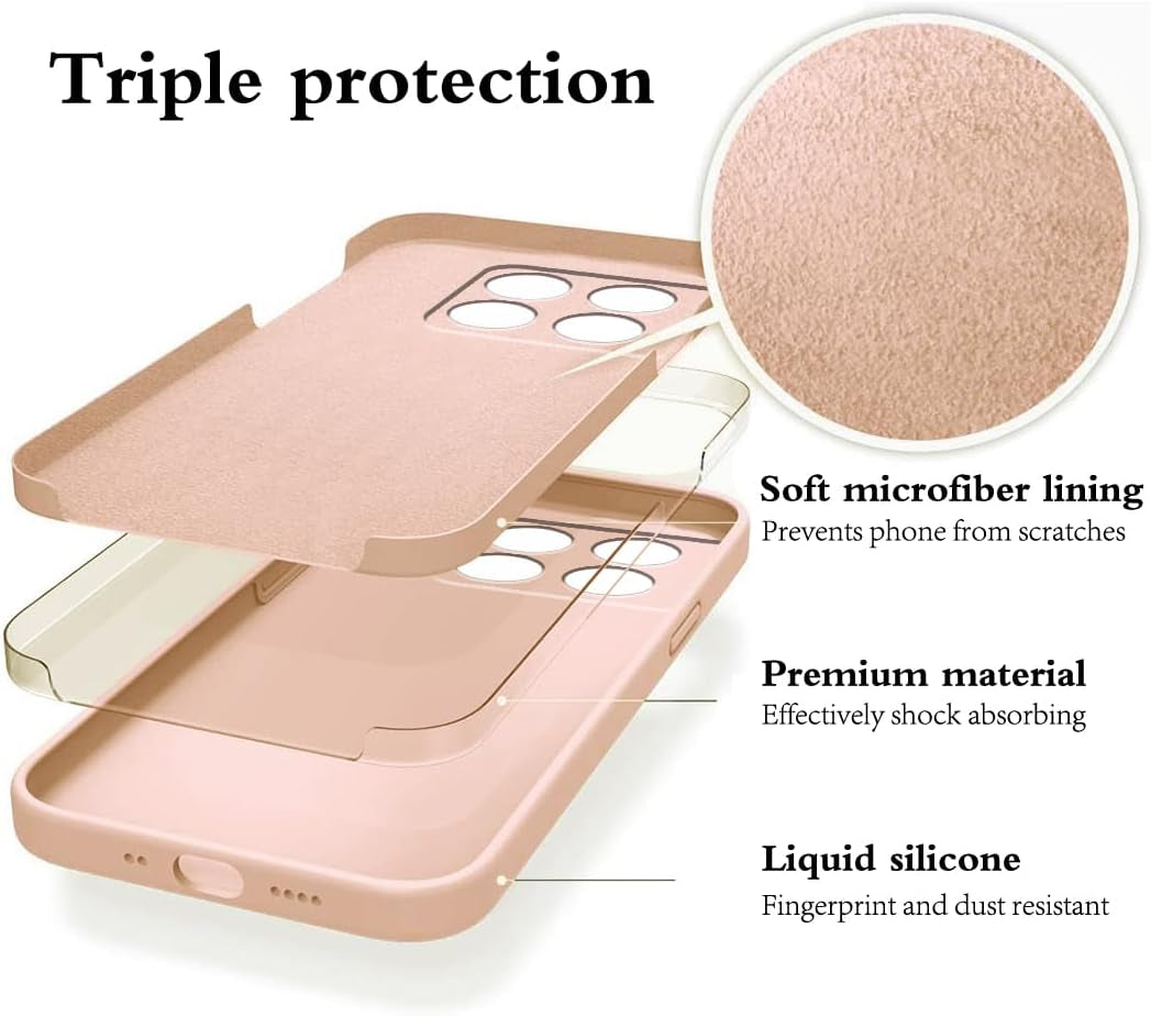 Wousunly Compatible with Oneplus 10 Pro Case Silicone Liquid Pink, Soft Smooth Touch Oneplus 10 Pro Phone Case Silicone Shockproof Thin Cover (Oneplus 10 Pro, Camellia)  Wousunly   