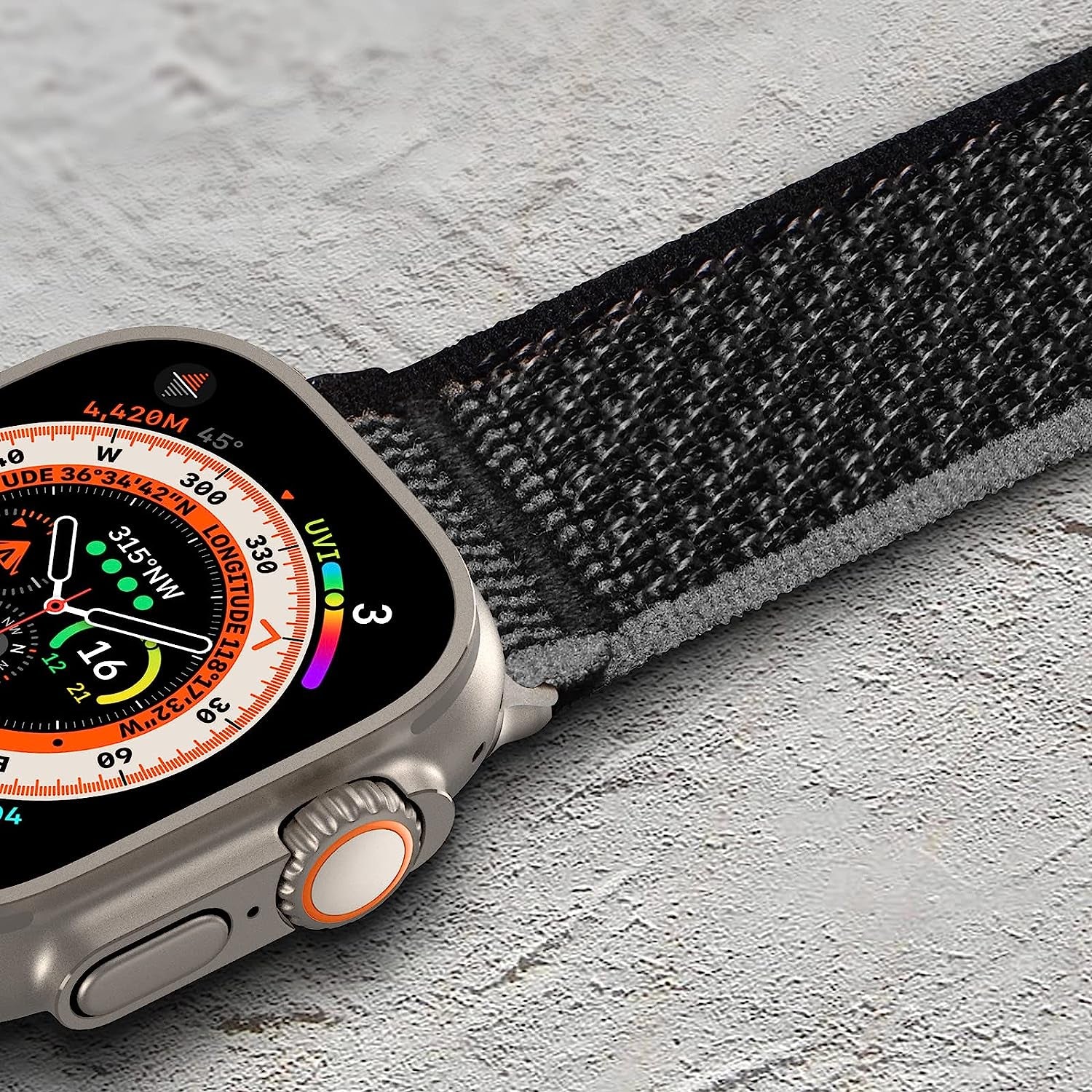 LEUNGLIK Trail Loop Compatible with Apple Watch Ultra 49Mm, Iwatch Series 8/7/6/SE/5/4 [45/44Mm], Series 3 [42Mm], Nylon Stretchy Braided Strap for Men Women - Metal Connectors  LEUNGLIK   