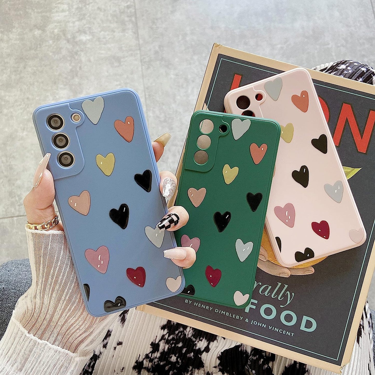 ZTOFERA Compatible with Samsung Galaxy S22 plus 5G Case, Soft Silicone Shockproof Protective Bumper Case Cute Hearts Pattern Girls Women Back Phone Cover for Samsung Galaxy S22 plus 5G, Beige  ZTOFERA   