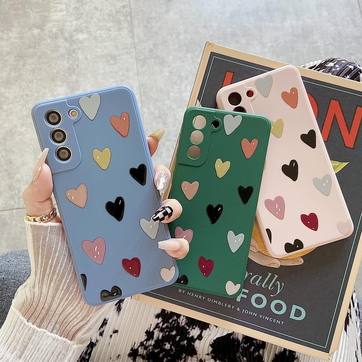 ZTOFERA Compatible with Samsung Galaxy S22 plus 5G Case, Soft Silicone Shockproof Protective Bumper Case Cute Hearts Pattern Girls Women Back Phone Cover for Samsung Galaxy S22 plus 5G, Beige  ZTOFERA   