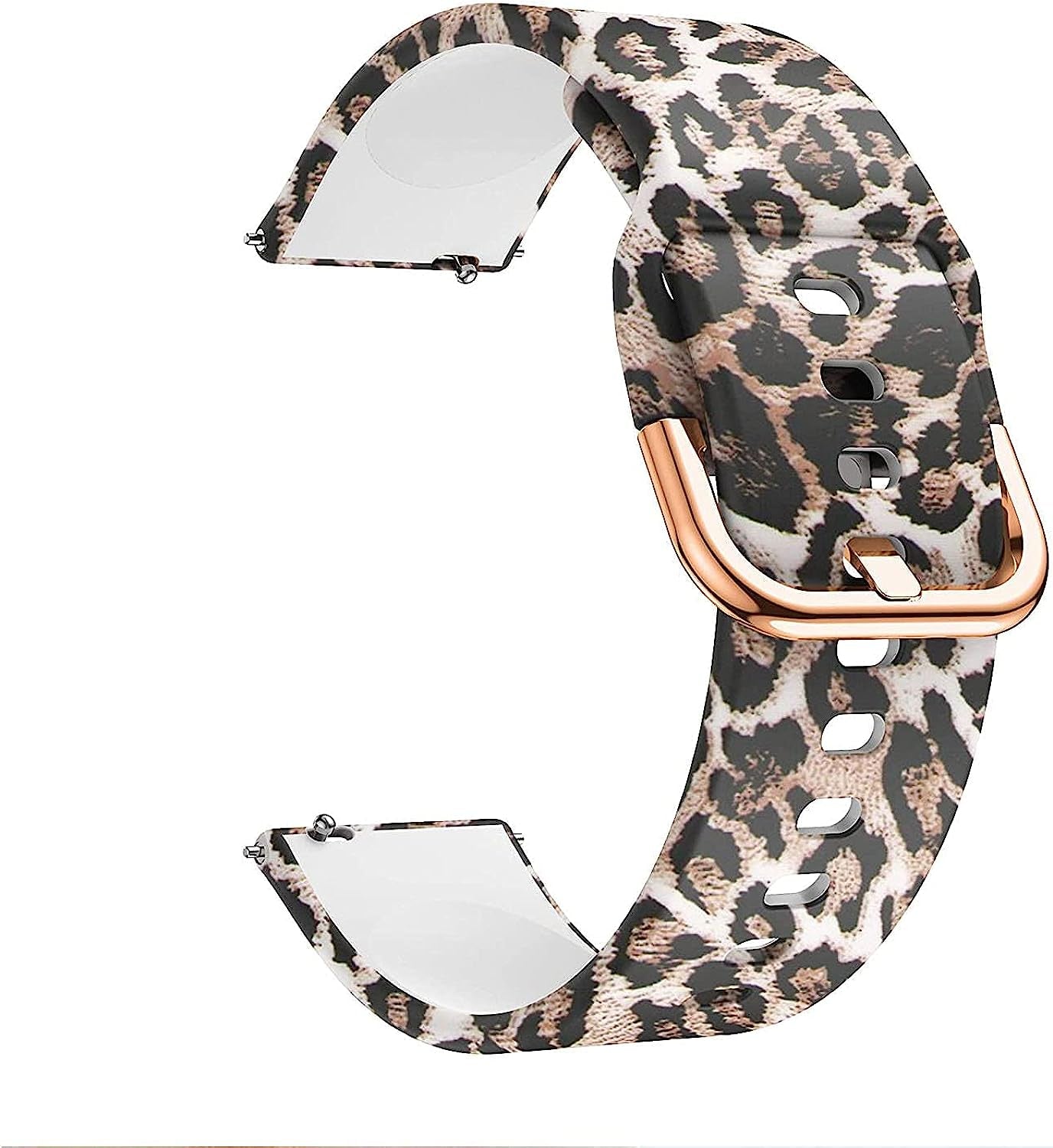 Vicrior Bands Compatible with Garmin Vivoactive 4S 40Mm / Venu 2S Smart Watch, 18Mm Quick Release Soft Silicone Fadeless Pattern Printed Floral Replacement Band for Garmin Vivomove 3S, Leopard  ViCRiOR   