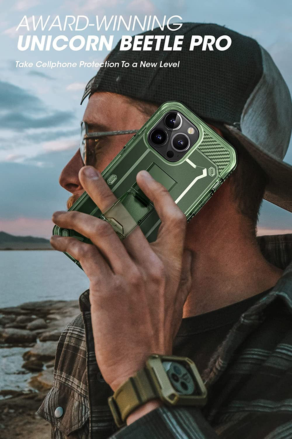 SUPCASE Unicorn Beetle Pro Case for Iphone 14 Pro Max 6.7", with Built-In Screen Protector & Kickstand & Belt-Clip Heavy Duty Rugged Case (Frostgreen)  SUPCASE   