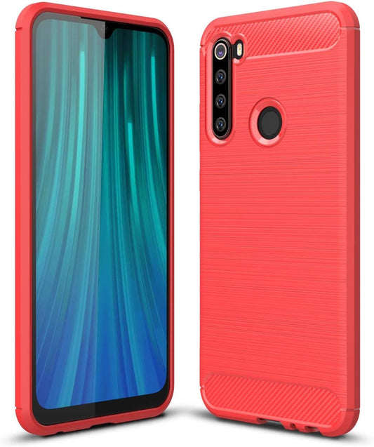 Cruzerlite Case Compatible with Xiaomi Redmi Note 8 Case, Carbon Fiber Texture Design & Leather Texture Design Back Cover Anti-Scratch Shock Absorption Case Made for Xiaomi Redmi Note 8 (Red)  Swiss Case Limited   