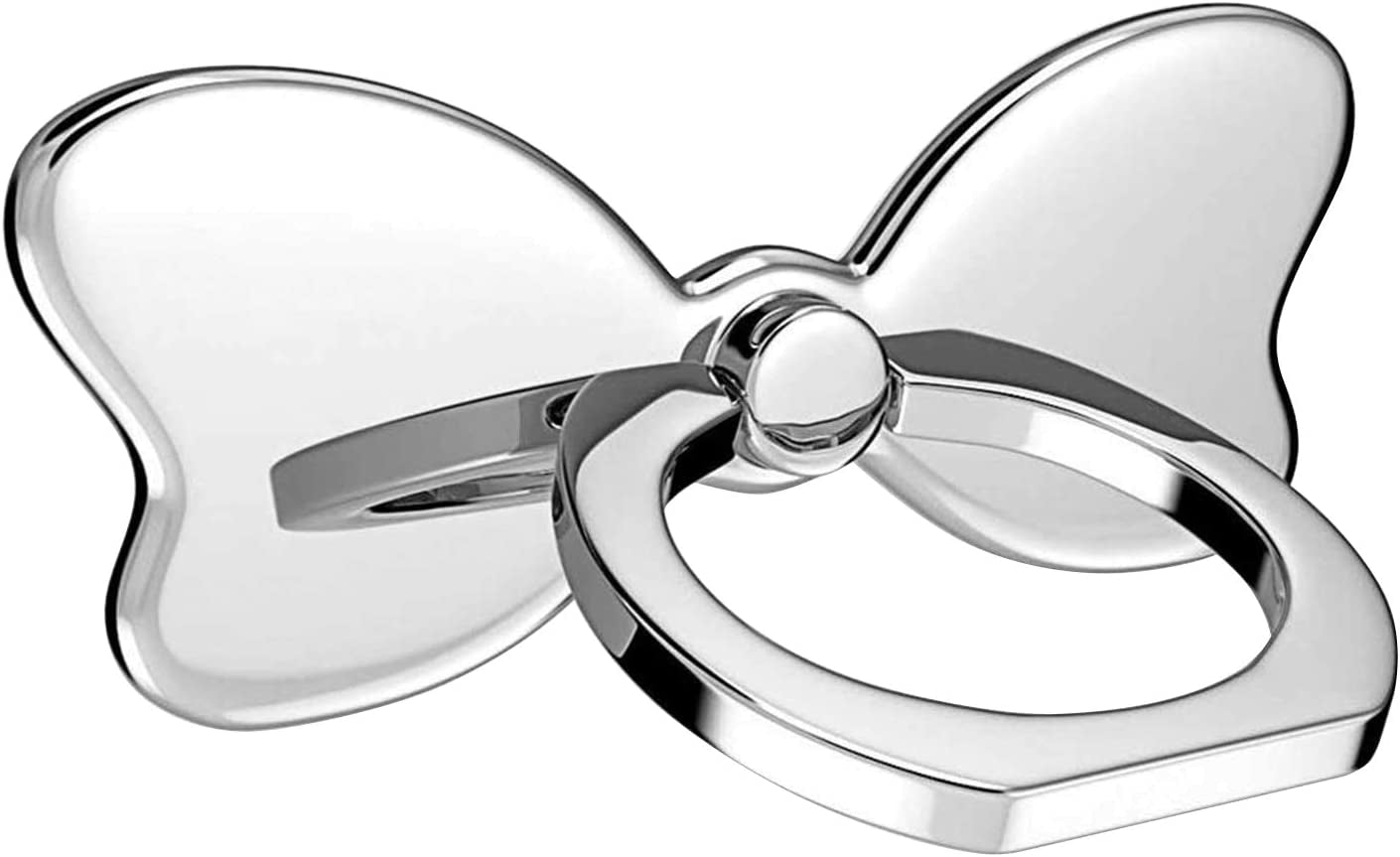 Pzoz Metal Cell Phone Finger Ring Stability Holder Back Stand Collapsible Hand Grip Knob Loop Car Mount Hook Kickstand 360 for Iphone Samsung Galaxy Mobile Cute Accessories (Silver)  pzoz   