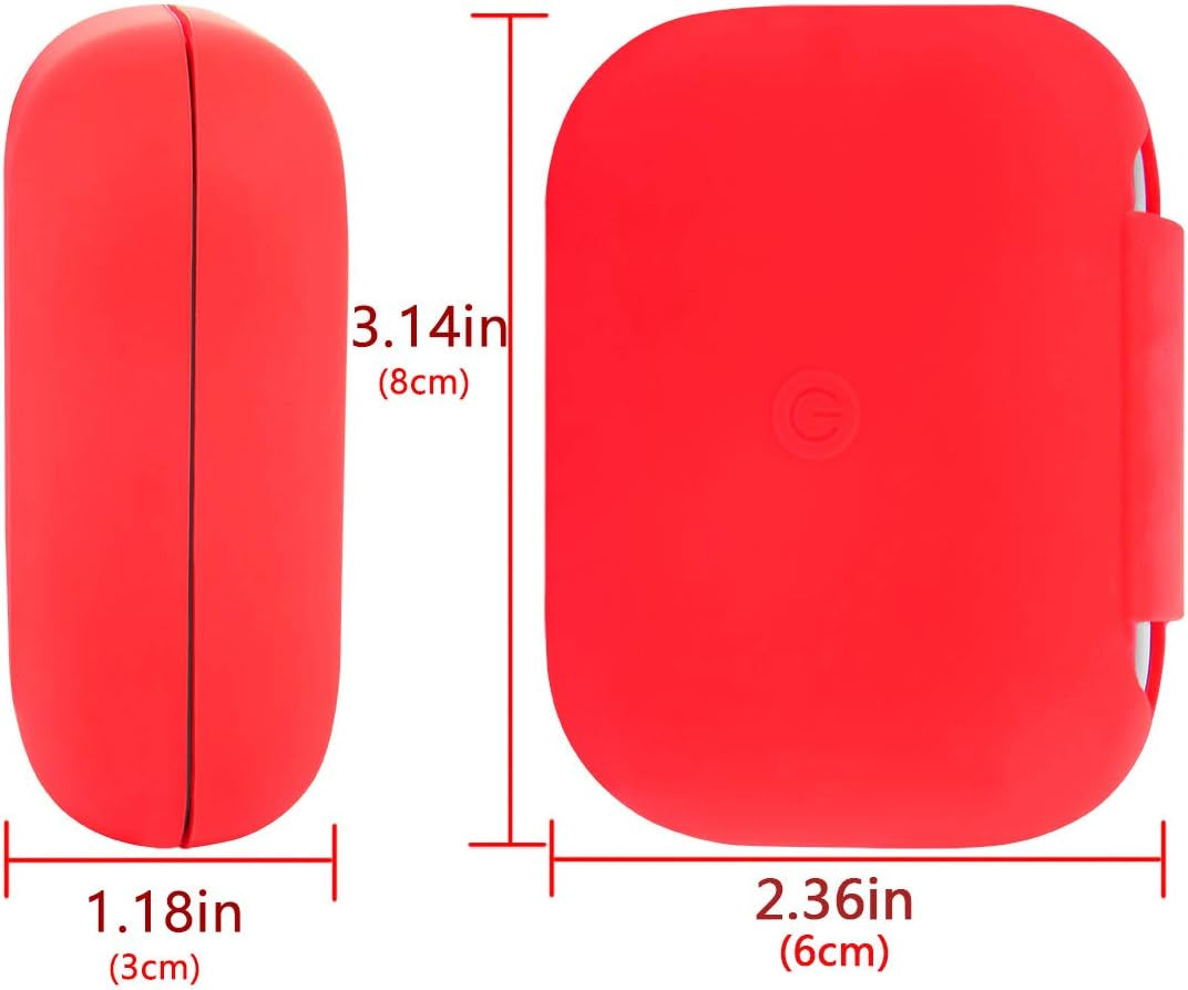 Geekria Silicone Case Cover Compatible with Echo Buds Earphone, Replacement Protective Hard Shell Travel Carrying Bag (Red)  GEEKRIA   