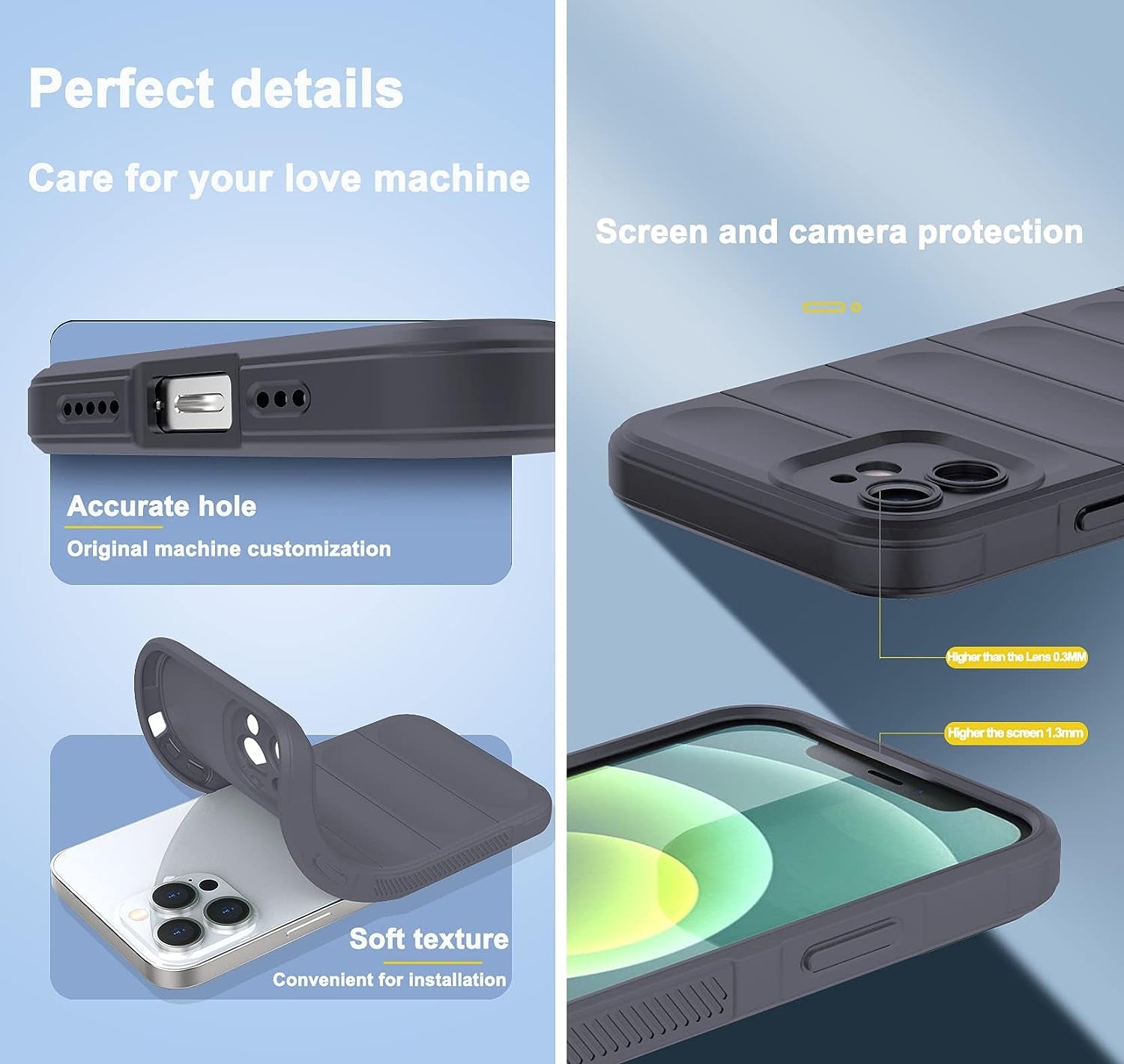 Tiwinxing Case Compatible with Xiaomi Redmi Note 12S Case Shockproof, Soft TPU Slim Redmi Note 12S Case for Women Men Anti-Scratch Protective Phone Case (Grey)  Tiwinxing   