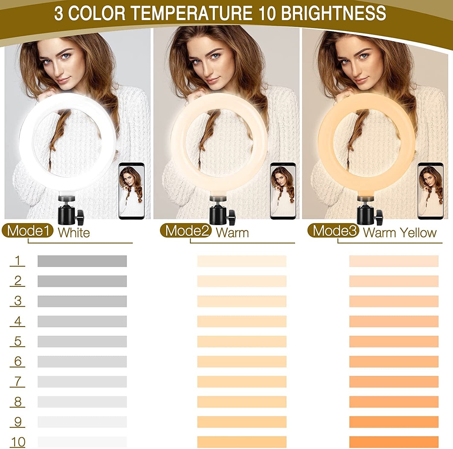 Video Conference Lighting Kits, 6” LED Selfie Ring Light with Tripod Stand, Clip on Laptop Monitor for Webcam Lighting/Zoom Lighting/Remote Working/Self Broadcasting/Live Streaming  BAIVINET   