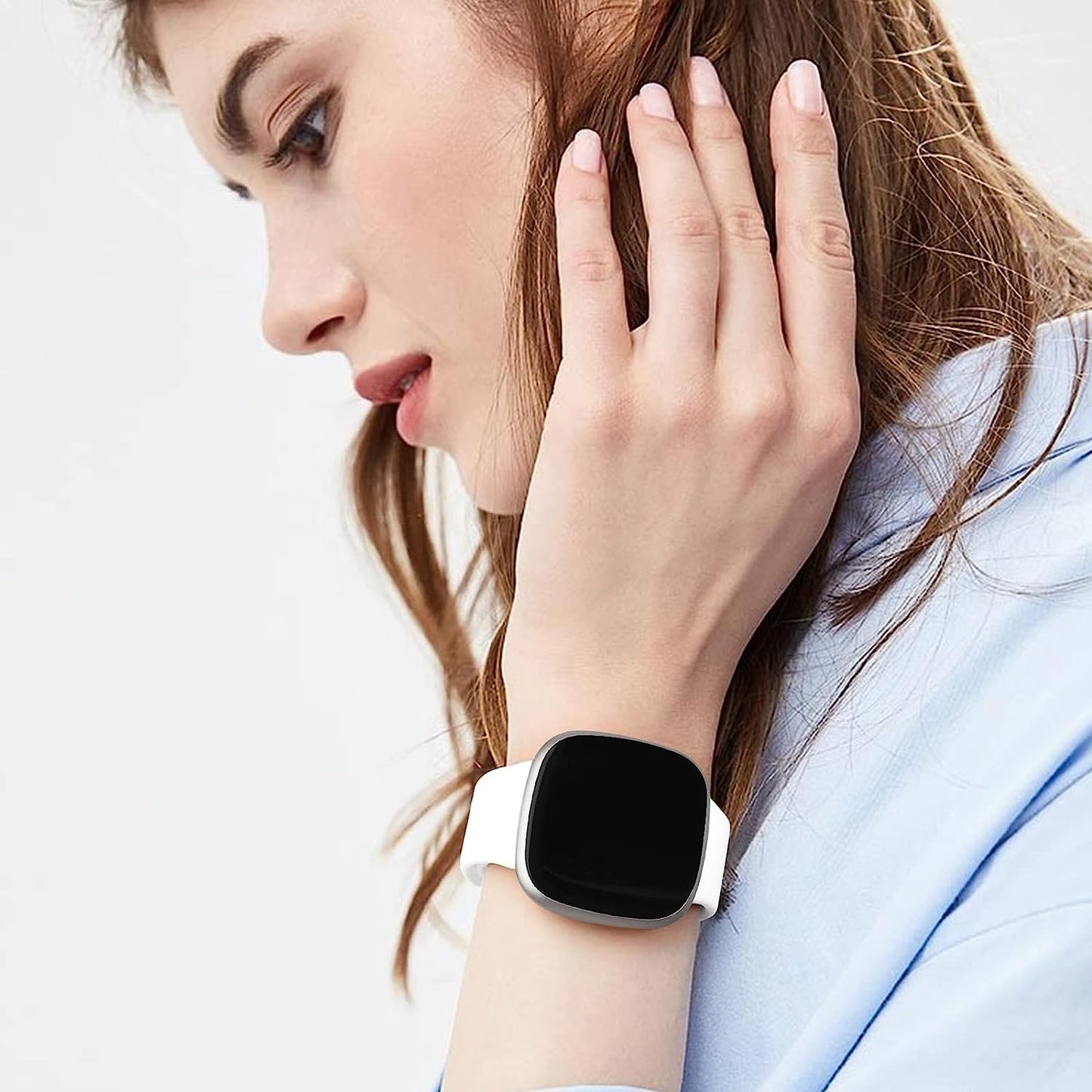 4 PACK Silicone Bands Compatible with Fitbit Versa 4 / Versa 3 Bands/Fitbit Sense 2 / Sense Bands Women Men, Soft Replacement Straps for Fitbit Versa 4 / Versa 3 / Sense 2 / Sense Smart Watch  AK   