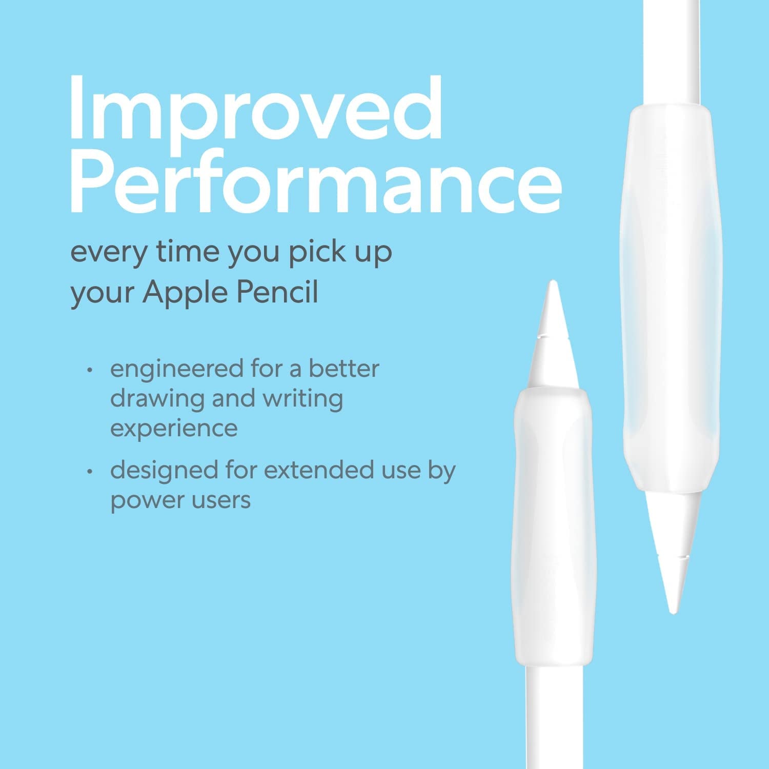 Paperlike Pencil Grips for Apple Pencil 1St & 2Nd Generation - Set of 2 - Comfort & Precision (Transparent)  Paperlike   