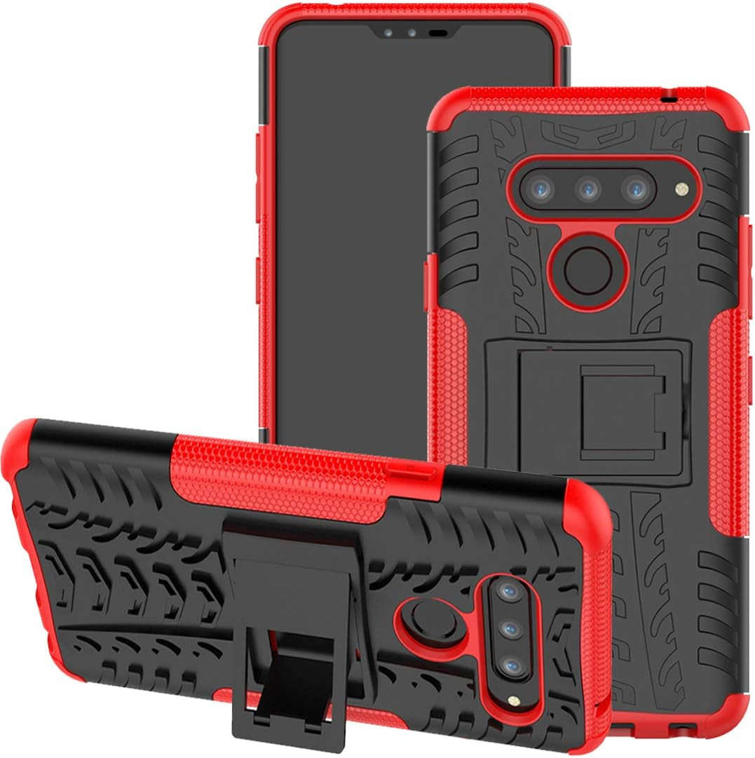 Case for LG V40 Thin, V40 Case, Viodolge [Shockproof] Rugged Dual Layer Protective Phone Case Cover with Kickstand for LG V40 / LG V40 Thinq (2018) (Green)  Viodolge Red  