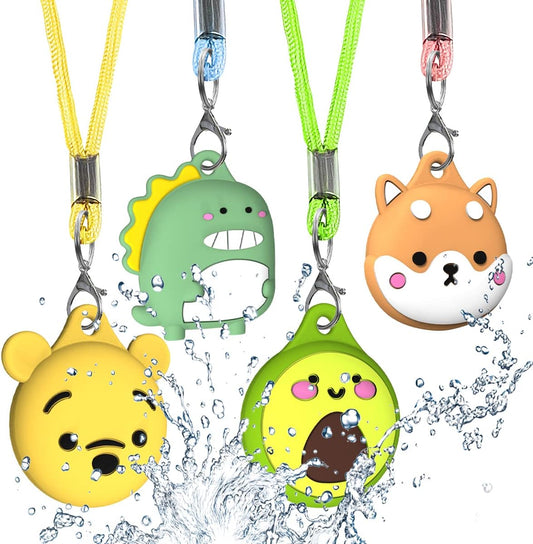 4 Pack Air Tag Holder for Apple Tagging Toddler Hidden Tracking Keychain Children Airtags Accessories Airtag Waterproof Necklace  DATOXIA   