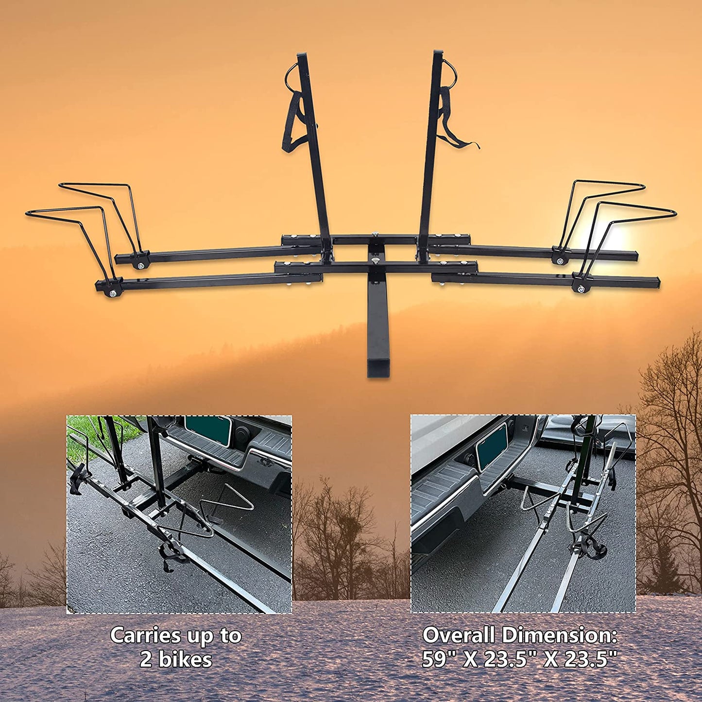 2 Bike Bicycle Rack Rear Mount Rack Carrier Hitch Receiver 2'' for SUV Van Truck  7BLACKSMITHS   