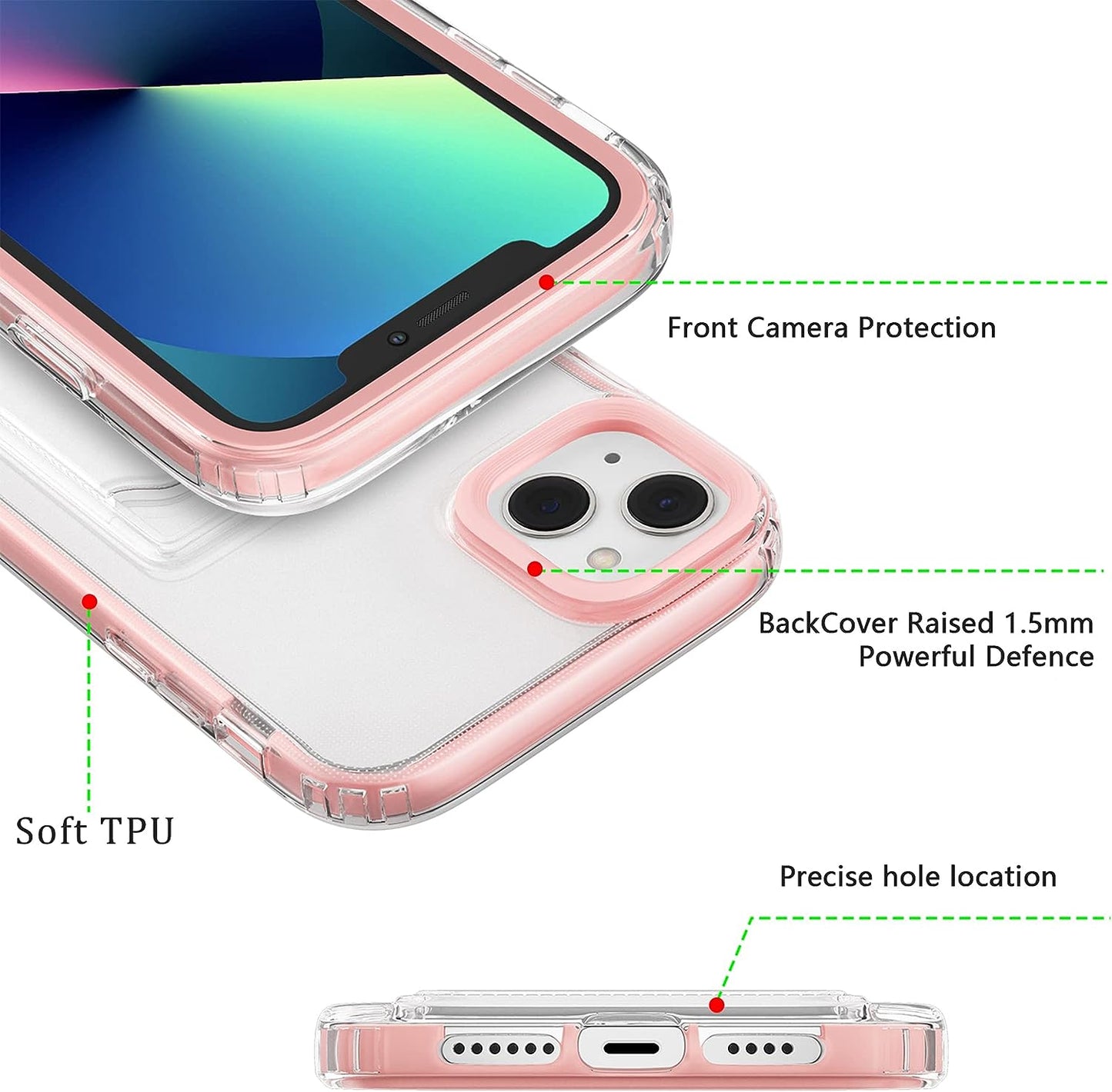 ZCDAYE Clear Wallet Case for Iphone 13(6.1 Inches), Iphone 13 Case with Card Holder, Slim Soft TPU Shockproof Clear Phone Case for Iphone 13(6.1 Inches) - Pink  ZCDAYE   