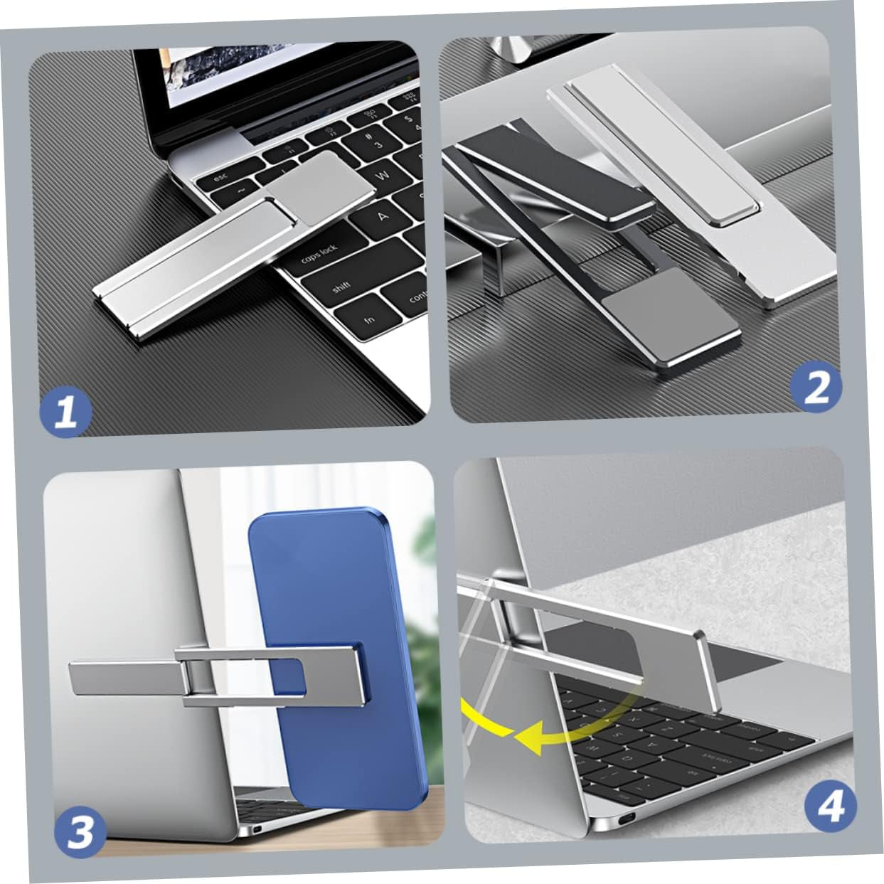 SOLUSTRE Mobile Phone Extension Bracket Adjustable Laptop Stand Foldable Laptop Stand Adjustable Computer Stand Laptop Phone Holder Magnetic Mobile Holder Laptop Extension Stand Phone Clip  SOLUSTRE   