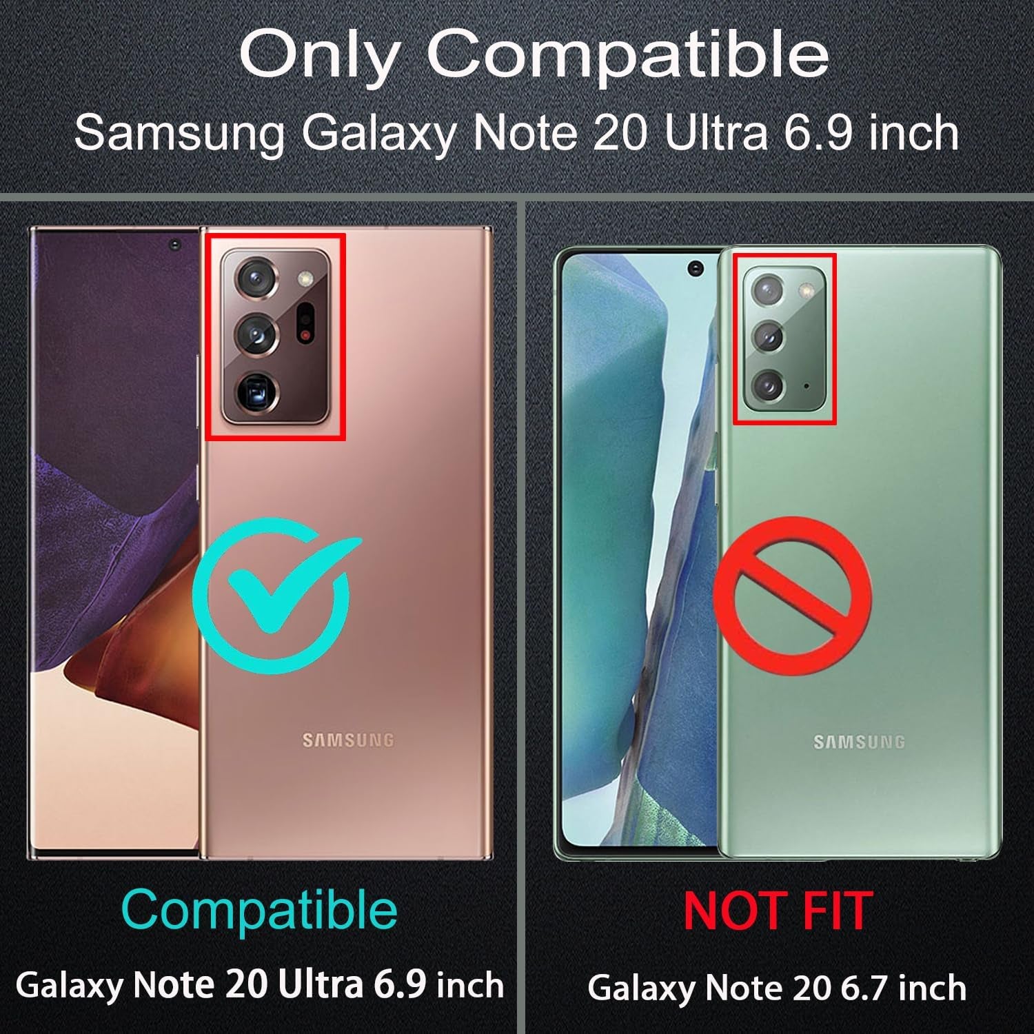 YKHJKLEC for Samsung Galaxy Note 20 Ultra Case, with 2Pcs [Self Healing Flexible TPU Screen Protector & Camera Lens Protector] 3 in 1 Heavy Duty Case for Galaxy Note 20 Ultra 5G (Black/Grey)  YKHJKLEC   