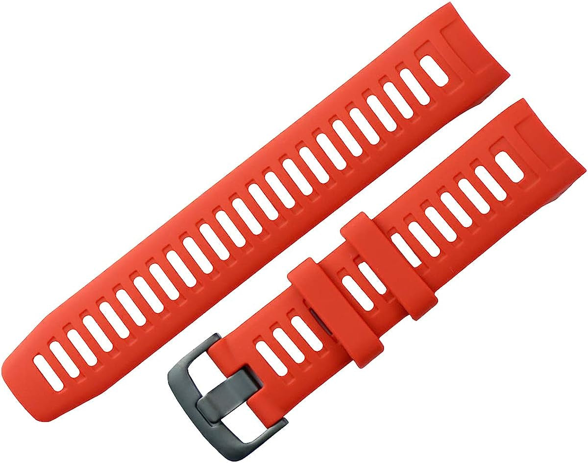 KHZBS Compatible Instinct Bands Soft Silicone Sport Strap Replacement for Garmin Instinct Smart Wristband Belt Tools  khzbs red  
