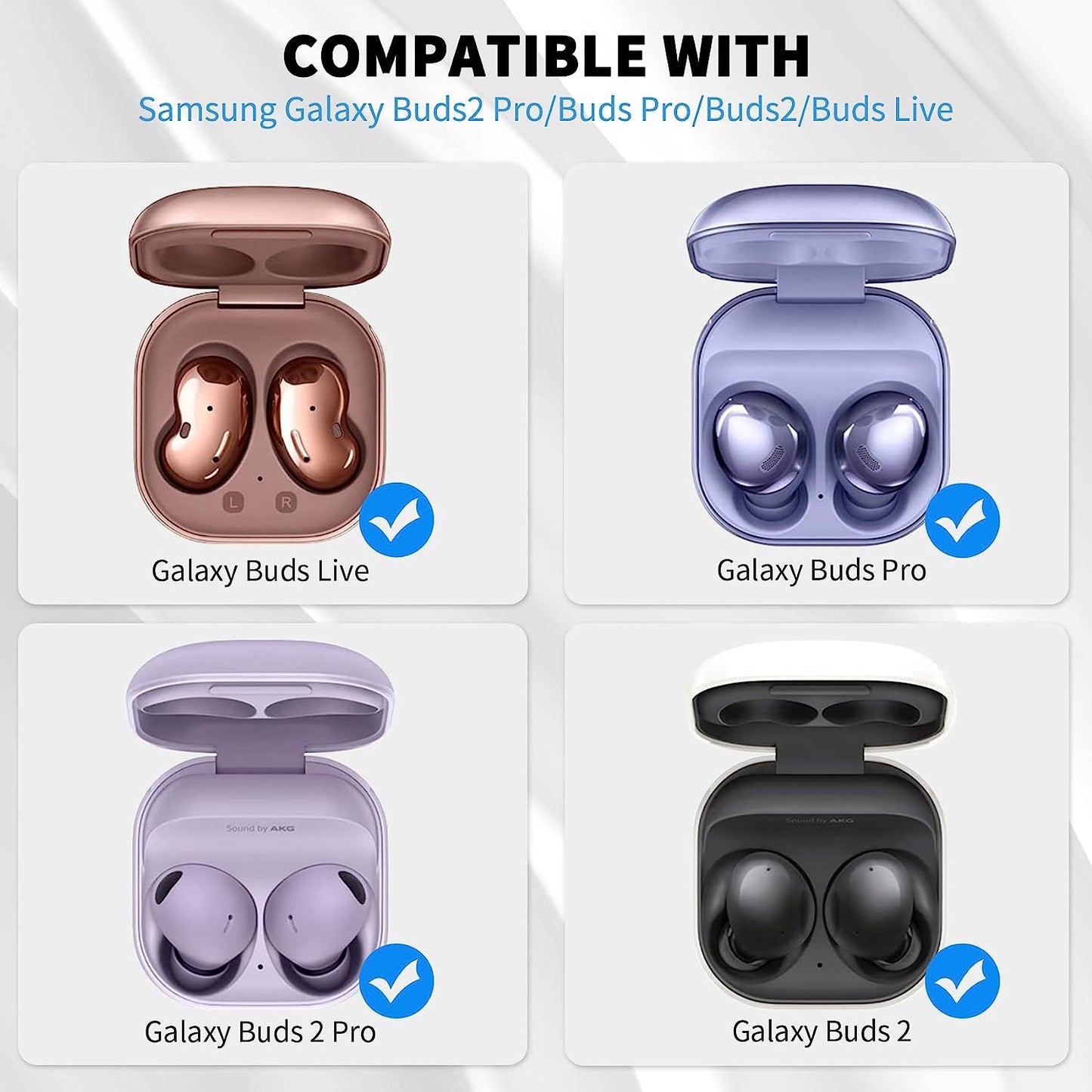 WOOPIT Armor Case Cover for Samsung Galaxy Buds 2 Pro Case(2022)/Galaxy Buds Pro Case(2021)/ Galaxy Buds 2 Case (2021)/Galaxy Buds Live Case(2020) with Zipper Box/Keychain/Brush/Wrist Strap (Red)  WOOPIT   