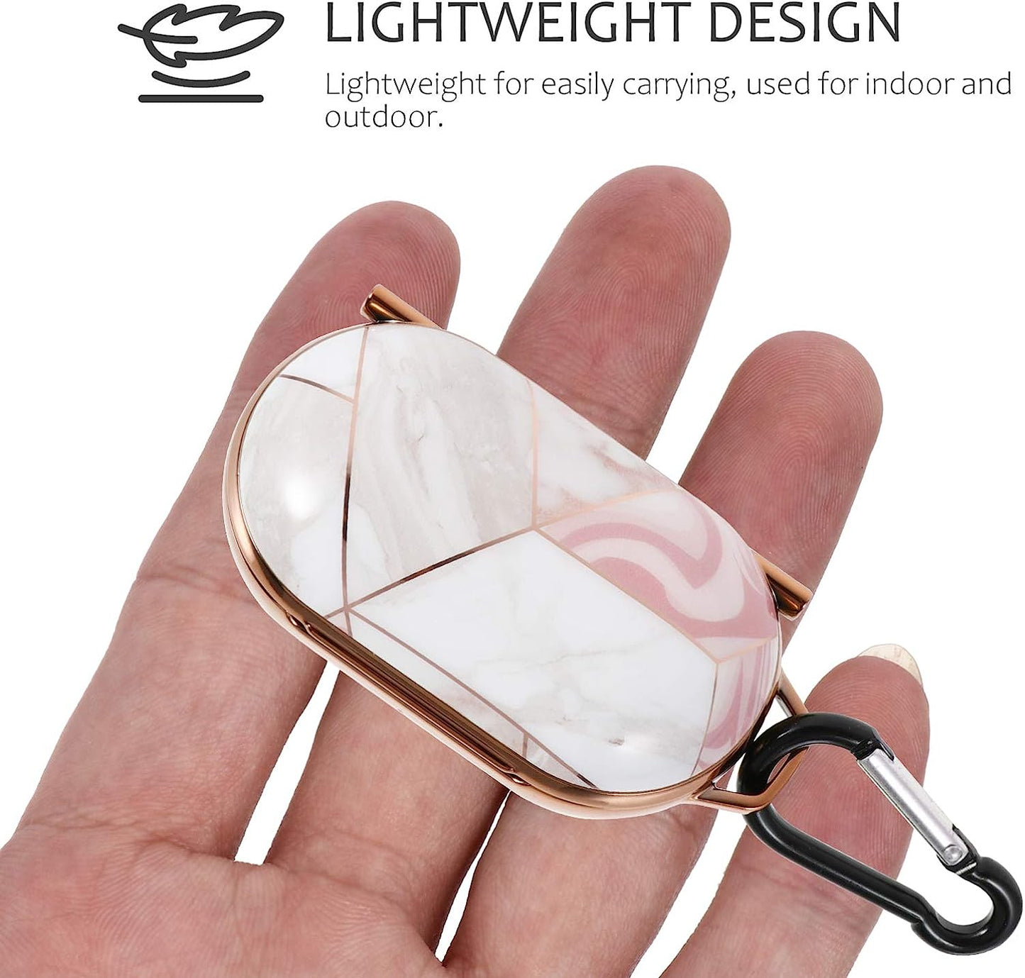 Ibasenice Compatible for Samsung Galaxy Buds Case Cover- Marbling Protective Skin with Carabiner Keychain Compatible for Samsung Galaxy Buds  ibasenice   