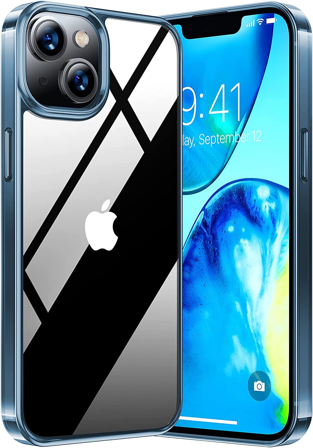 TORRAS Diamond Clear Designed for Iphone 14 Case [Never Yellowing] [Military Grade Anti-Drop] Hard PC Back Flexible Bumper Shockproof Protective Slim Phone Cover 6.1 Inch, Blue  TORRAS   