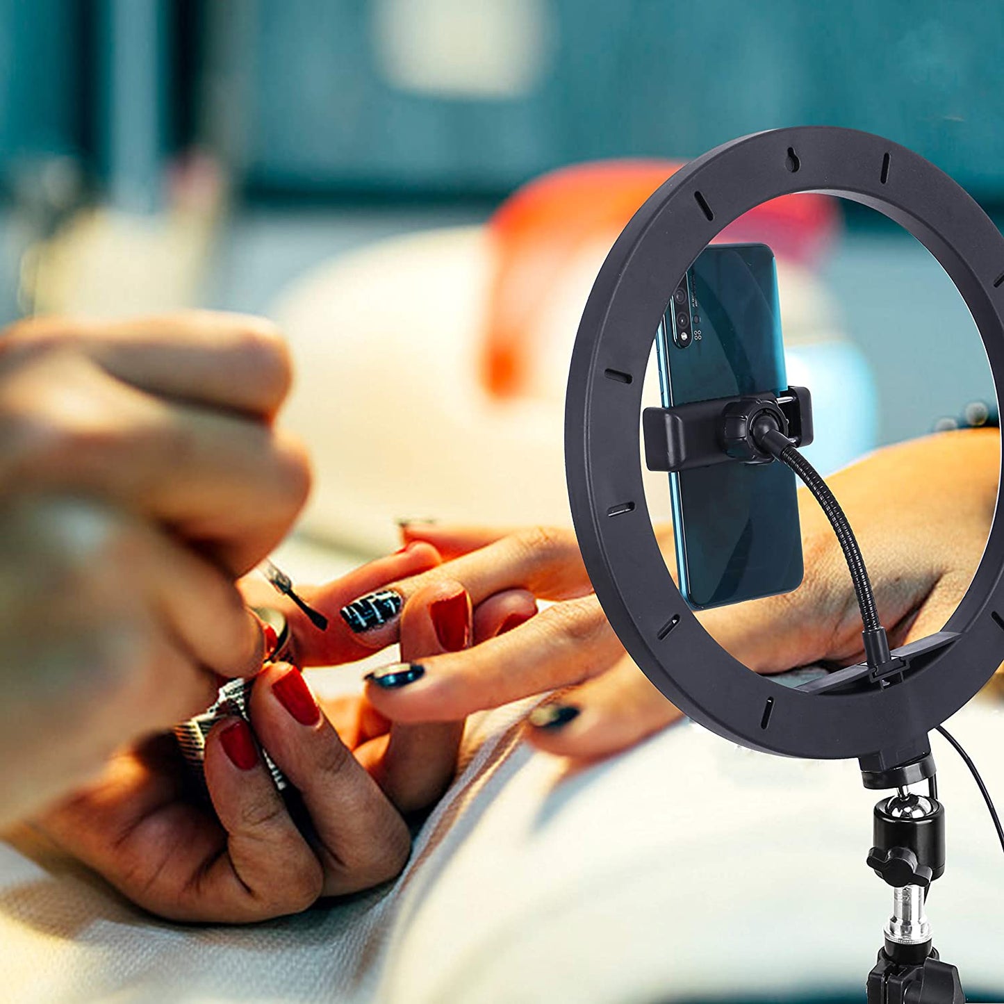 Zomei 10" Selfie LED Ring Light with Tripod Stand &Cell Phone Holder for Live Stream/Makeup/Youtube Video,Dimmable Beauty Mini Camera Photography Ringlight for Iphone Xs Max XR Android  ZOMEi   