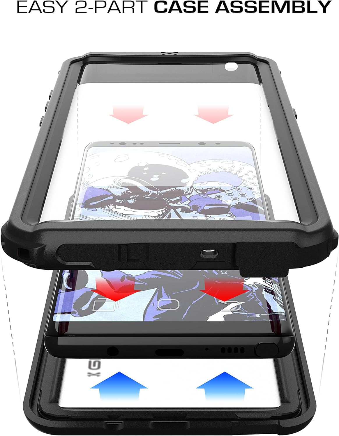 Ghostek Nautical Waterproof Galaxy Note 8 Case with Screen Protector - Slim Heavy Duty Protection (Black)  Ghostek   