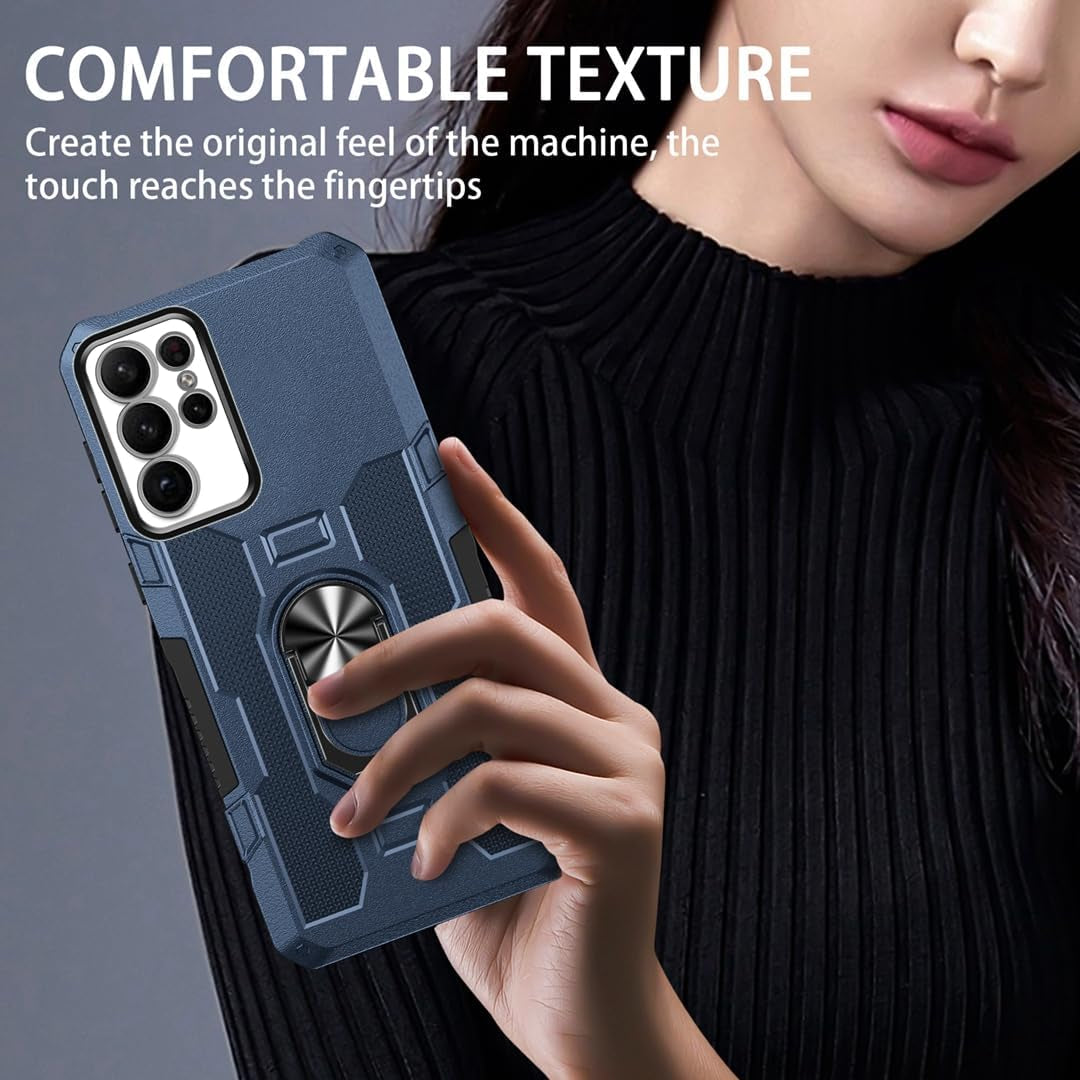 MGSBCXN Armor Case for Samsung Galaxy Note20 Ultra 5G, Military Grade Shockproof Samsung Galaxy Note 20 Ultra Case, Heavy Duty Protection Samsung Note 20 Ultra 5G Case with Ring Kickstand, Blue  MGSBCXN   