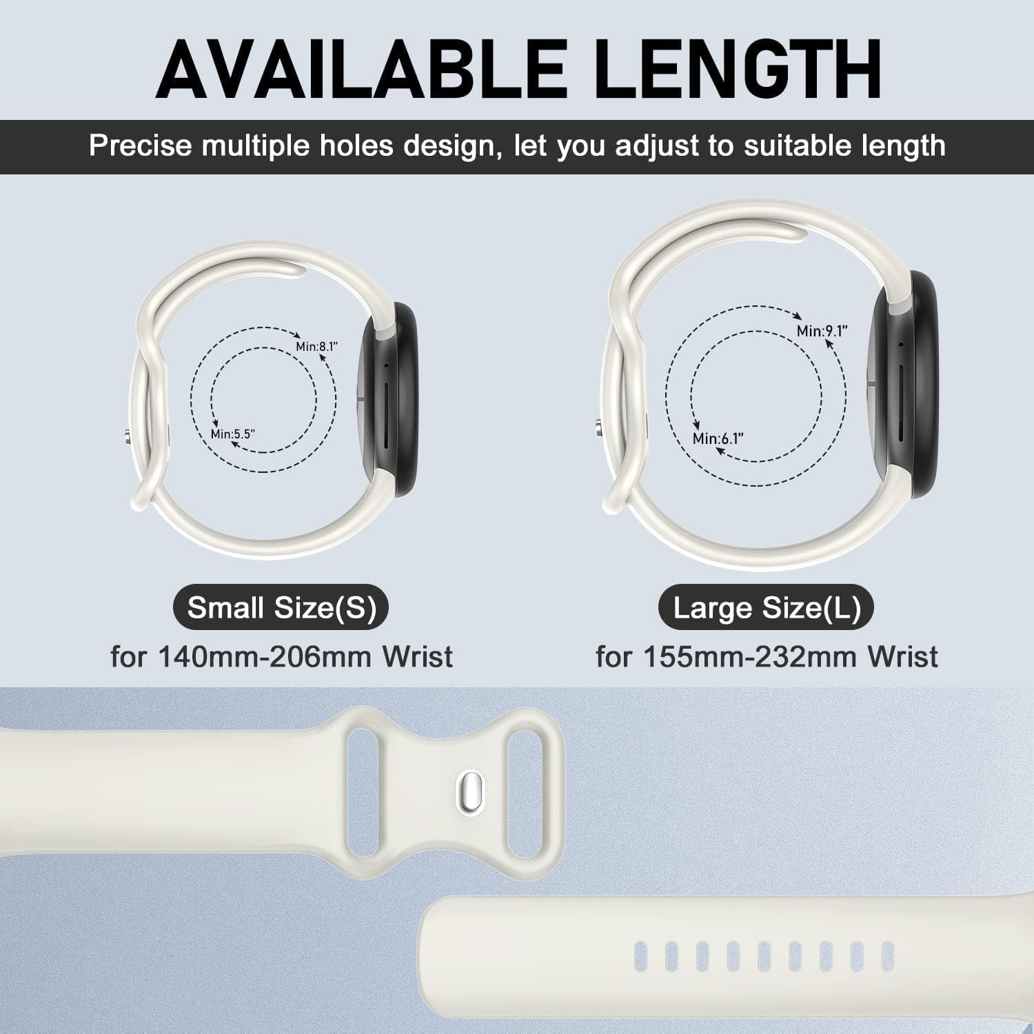 OVERSTEP Compatible for Google Pixel Watch Bands, Soft Silicone Sport Strap Metal Buckle for Google Watch Band, Replacement Google Pixel Watch 2022 Band for Women Men (S, White)  OVERSTEP   