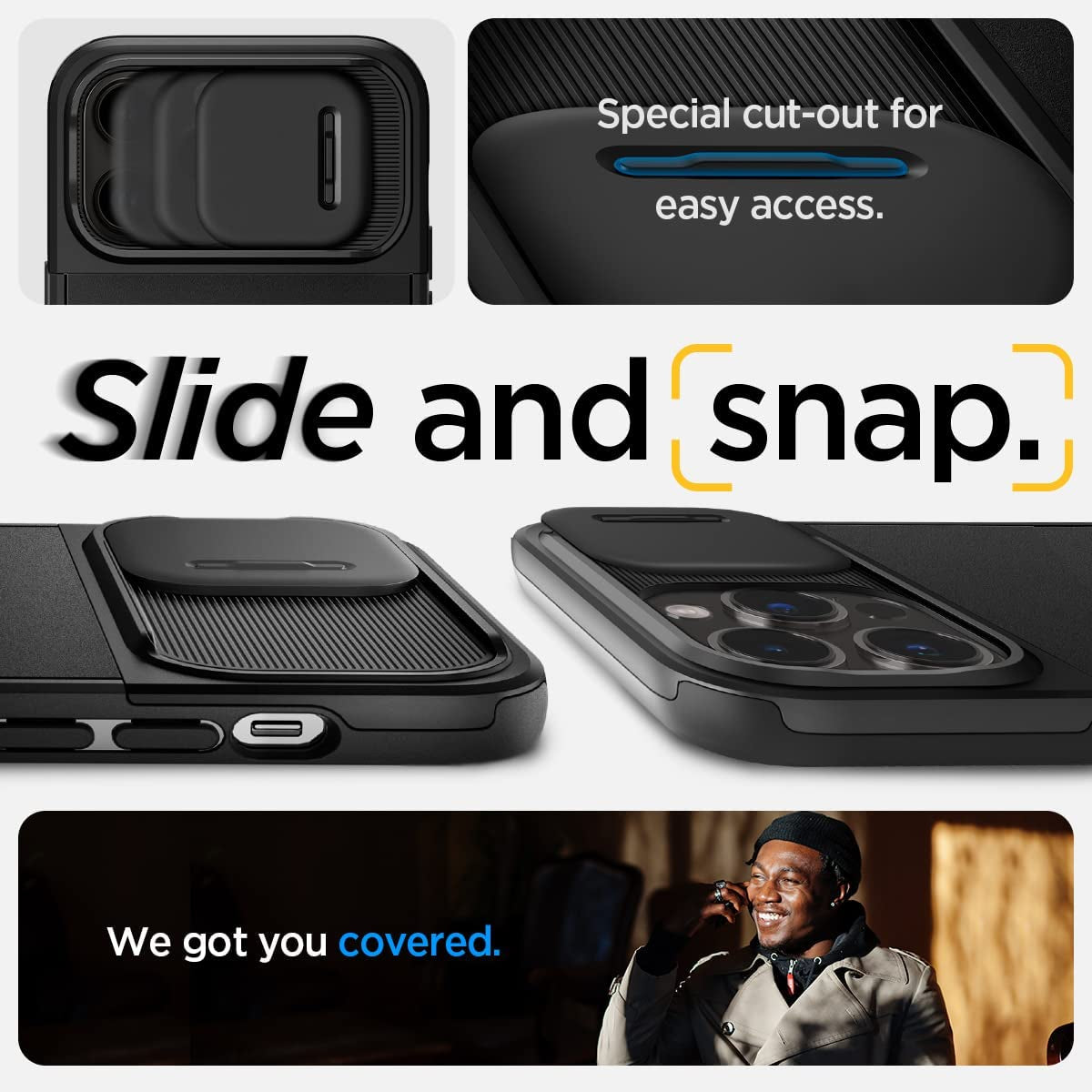 Spigen Optik Armor (Magfit) Compatible with Magsafe Designed for Iphone 14 Pro Case (2022) - Black  Spigen   