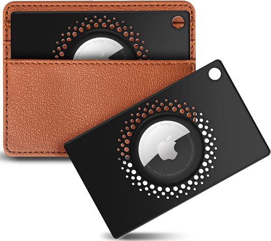 2 Pack Vsagier Airtag Wallet Holder, Ultra Thin Airtag Wallet Card Case Cover, Light Airtag Wallet Holder for Apple Airtag, Airtag Card Holder for Wallete, Gift, Air Tag Case Accessories，B-Black  Vsagier   