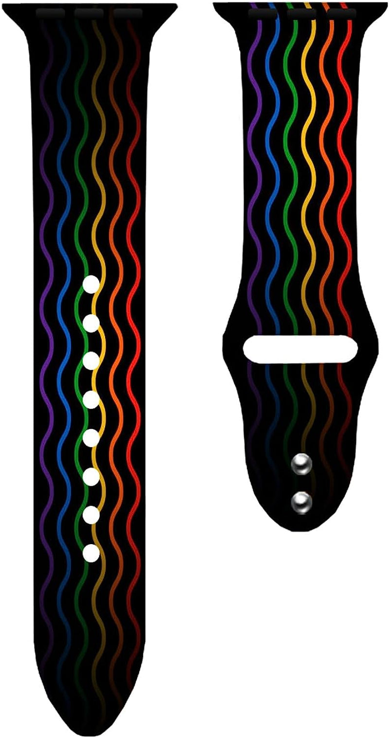 Watch Bands Compatible Apple Watch for Women Men, Adjustable Smart Watch Band Soft Silicone Wristbands Replacment Strap for Watch Series 7 6 5 4 3 2 1  OMGZBNACCC   