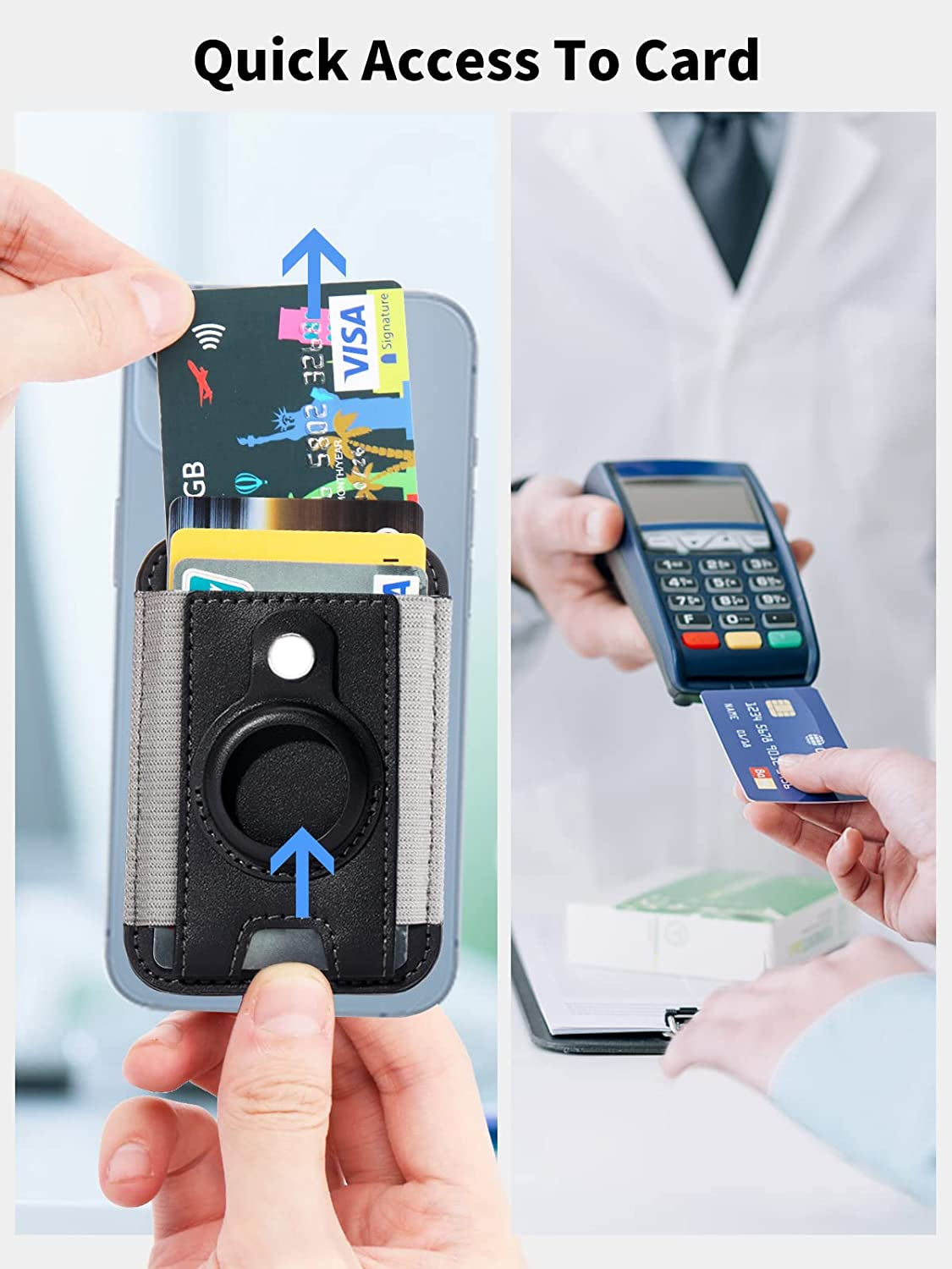 Miroddi for Magsafe Wallet with Airtag Holder, Magnetic Wallet Card Holder for Back of Iphone 14, 13 & 12 Series, Airtag Magsafe Leather Wallet, Hold up to 7 Cards, RFID Blocking Protection, Black  Miroddi   