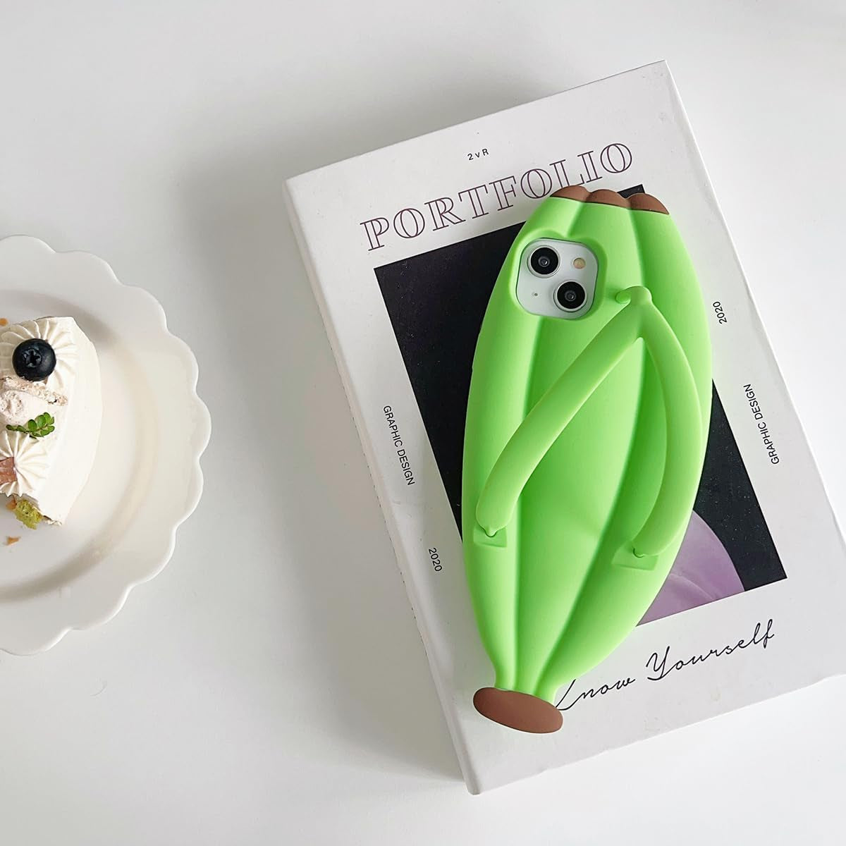 Yatchen Kawaii Phone Cases Apply to Iphone 11,Cute Cartoon Green Slippers Phone Case with Banana Flip Flops Phone Case 3D Case Soft Silicone Protctor Women Girls for Iphone 11  Yatchen   