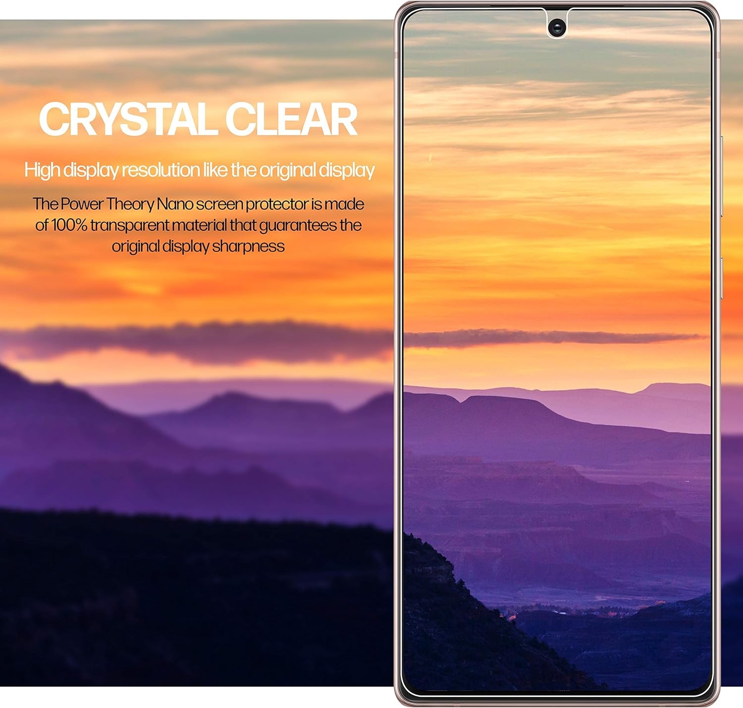 Power Theory Designed for Samsung Galaxy Note 20 Screen Protector [Not Glass], Easy Install Kit, Case Friendly, Full Cover, Flexible Film anti Scratch, 2 Pack  Power Theory   