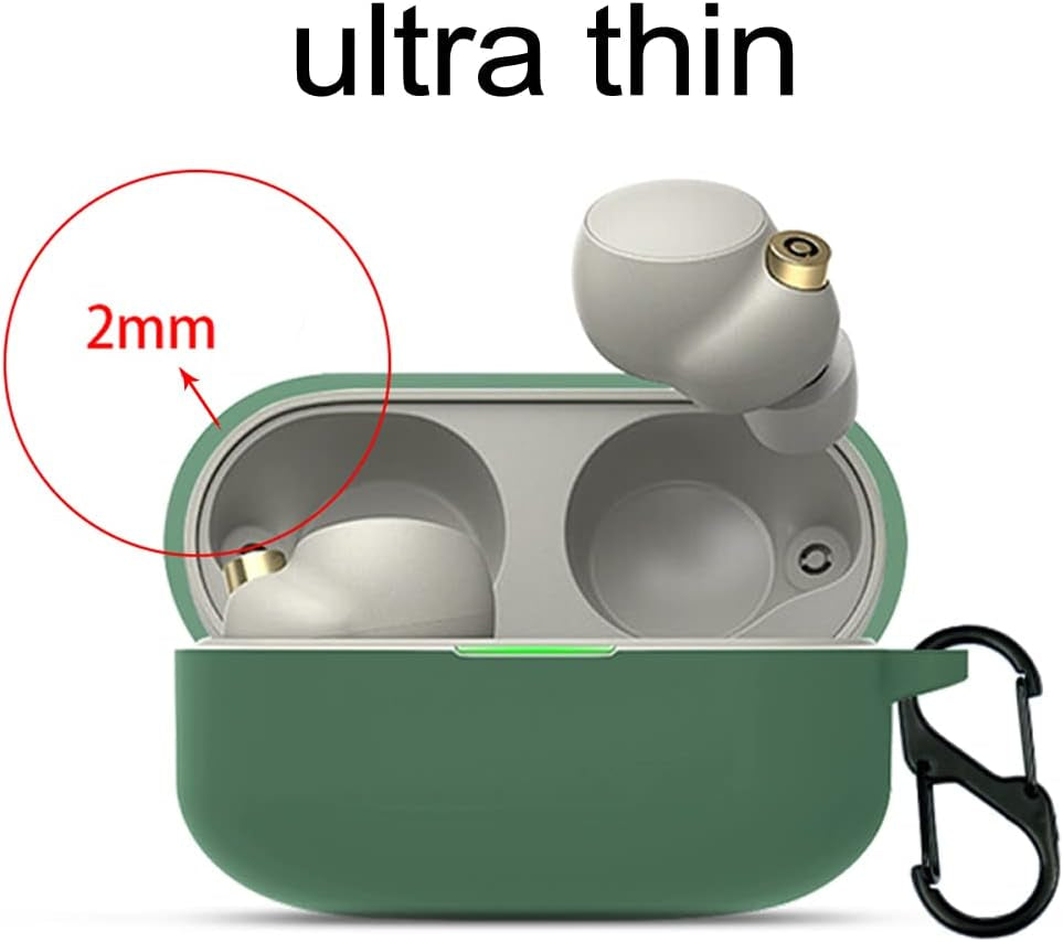 Acadeny Compatible for Sony WF-1000XM4 Headphone Case, [Supports Wireless Charging] [Shockproof Protective Case] Silicone Headphone Case (Blue-Green)  Acadeny   