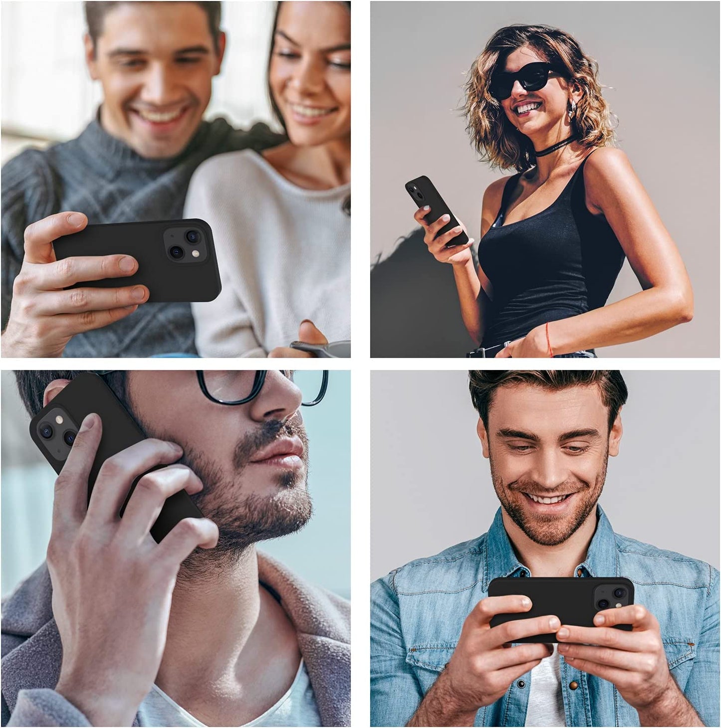 Cordking Designed for Iphone 13 Case, Iphone 14 Case, Silicone Ultra Slim Shockproof Protective Phone Case with [Soft Anti-Scratch Microfiber Lining], 6.1 Inch, Black  Cordking   