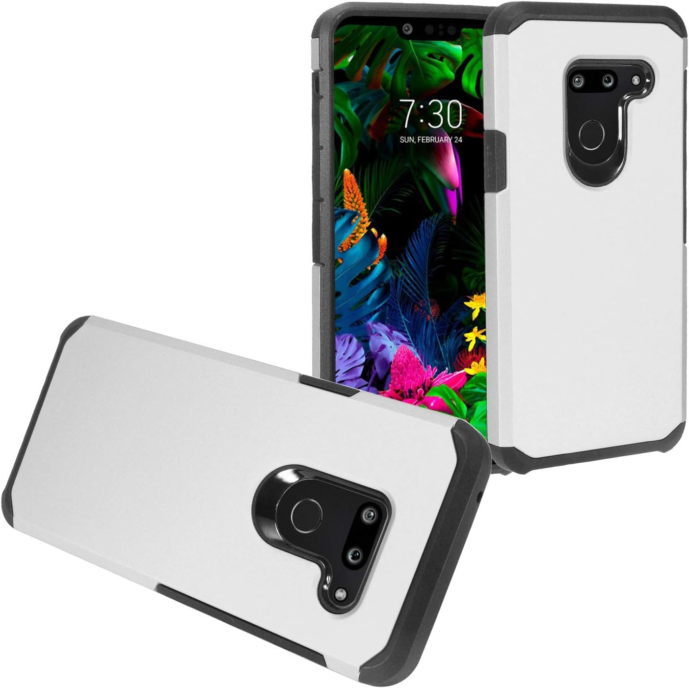 Eaglecell - Compatible with LG G8 Thinq - Brushed Style Hybrid Phone Case - CS3 Gold  Eaglecell Ah2 Black/Silver  