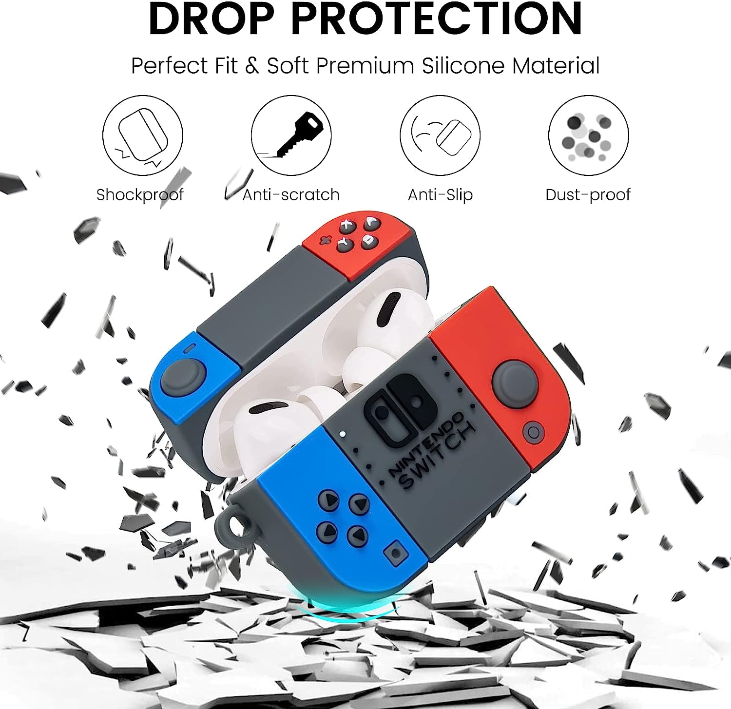 2 Pack for Airpods Pro 2Nd Generation Case, Game Console Design Fashion Cool Airpods Pro 2 Case with Keychain for Men Women Soft Silicone Protective Cover Skin for Apple Airpods Pro 2Nd Gen 2022  LDSXAY   