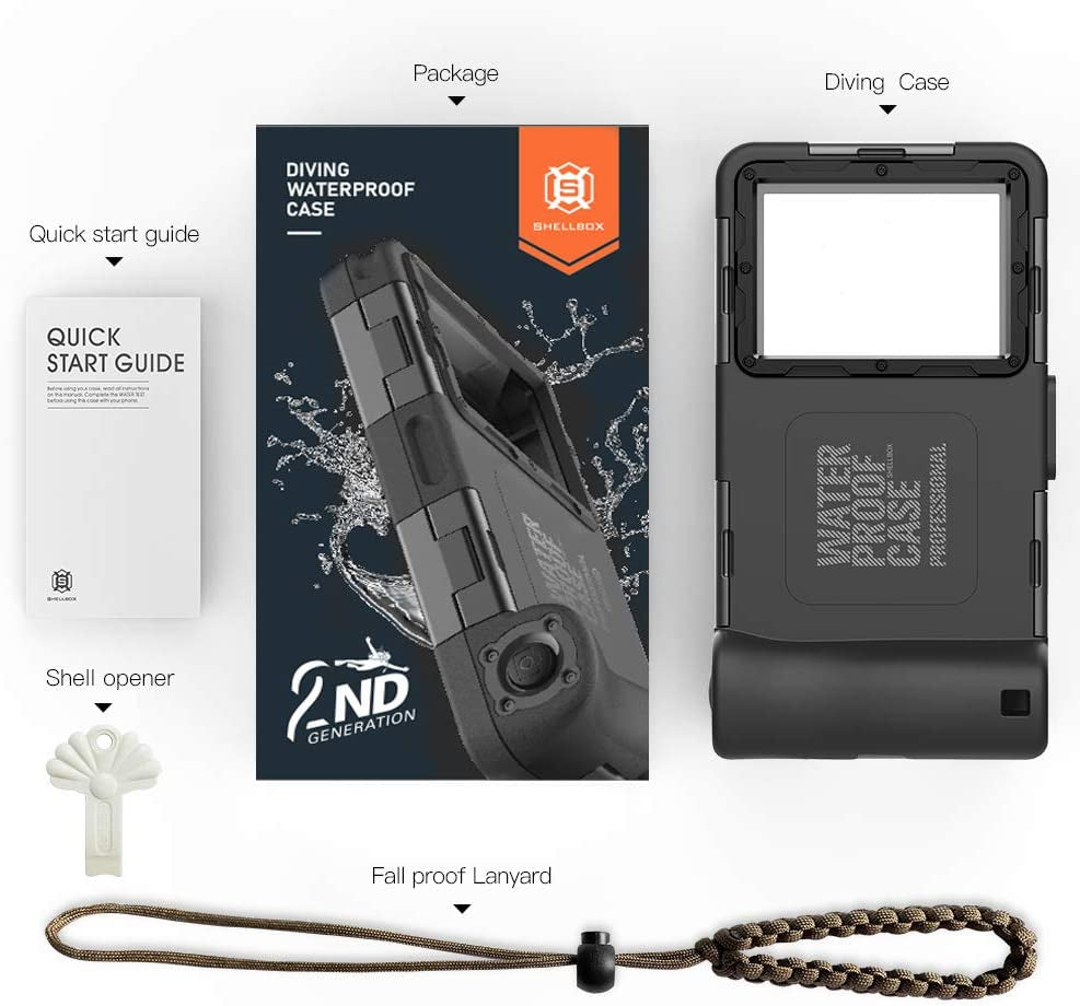 LANYOS Compatible for Samsung Galaxy and Iphone Series Professional [15M/50Ft] Diving Snorkeling SG Waterproof Case, Full Body with Built in Screen Protector Clear Cover (Second Generation Orange)  LY LANYOS   