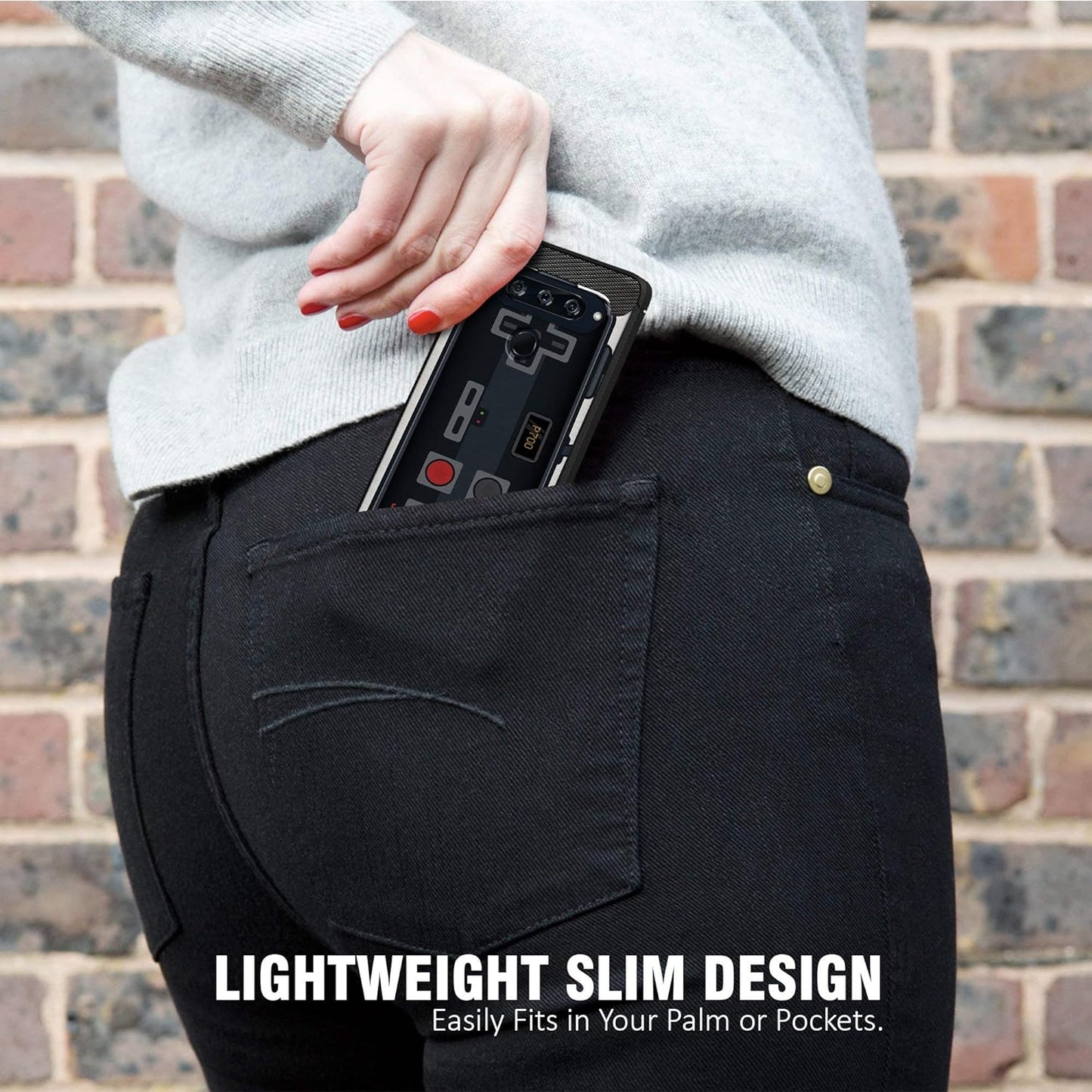 Casesondeck Case Compatible with [LG G8 Thinq/Lg G8] Pictorial Patterned TPU Design Case Flexible Slim and Elegant (Black Retro Control)  CasesonDeck   