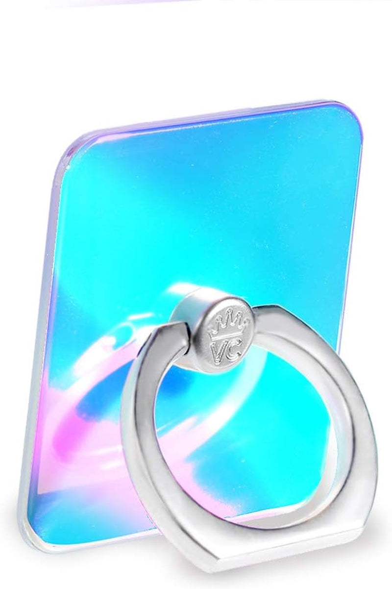 Velvet Caviar Cell Phone Ring Holder - Finger Ring & Stand - Improves Phone Grip Compatible with Iphone, Galaxy and Most Cases (Except Silicone/Leather) - Moonstone Holographic Pink Blue Marble  Velvet Caviar Nebula  