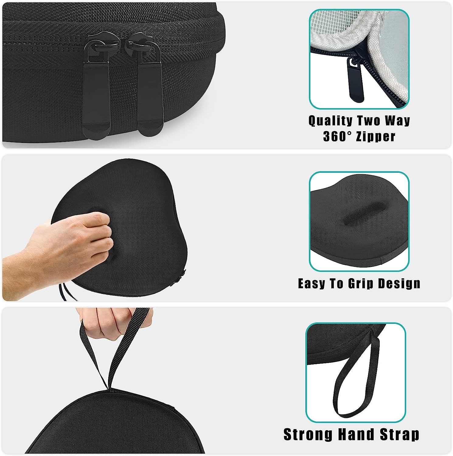 Aiaabq Hard Case for Airpods Max,Travel Carrying Headphone Case Include Silicone Anti-Scratch Ear Pad Case Cover/Ear Cups Cover/Headband Cover,Airpods Max Protective Portable Storage Bag (Black)  Aiaabq   