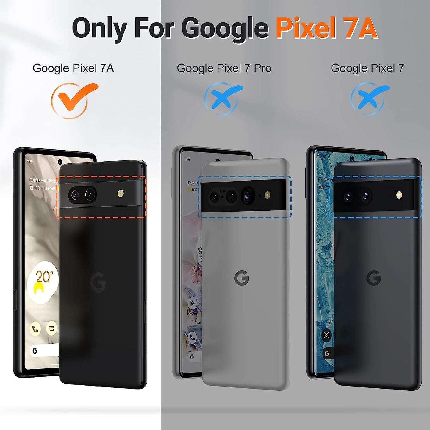 AOUIA Case for Pixel 7A 6.1 Inch, with 1Pcs Tempered Glass Screen Protector, [TPU+PC] Shockproof Protection Dual Layer Case for Google Pixel 7A, Purple  AOUIA   