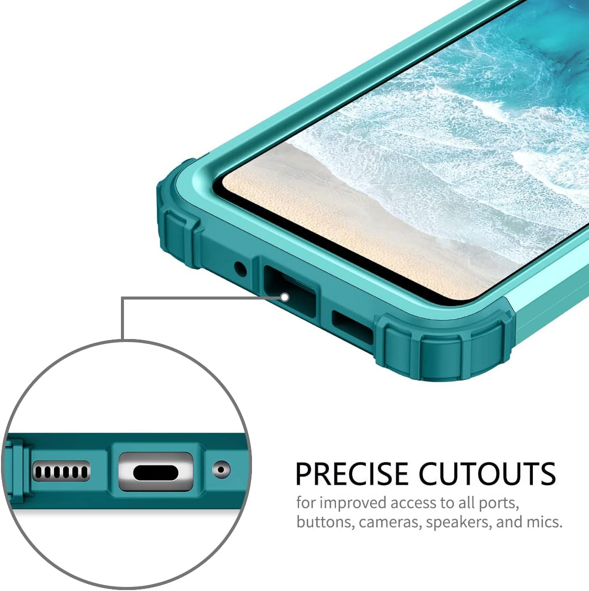 LONTECT for Galaxy A53 5G Case Glitter Sparkly Bling Shockproof Heavy Duty Hybrid Sturdy High Impact Protective Cover Case for Samsung Galaxy A53 5G 2022, Dark Blue/Green  Lontect   