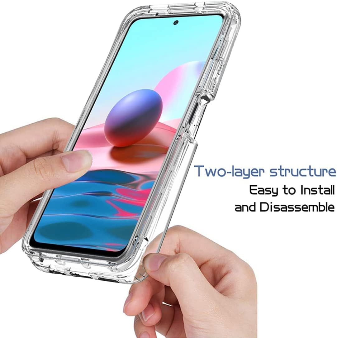 Zoeirc Case for Redmi Note 10 (4G)/Redmi Note 10S Case with Tempered Glass Screen Protector, Soft 360 Full Body Shockproof Hybrid Bumper Crystal Clear Case Cover for Xiaomi Redmi Note 10S (Clear)  Zoeirc   