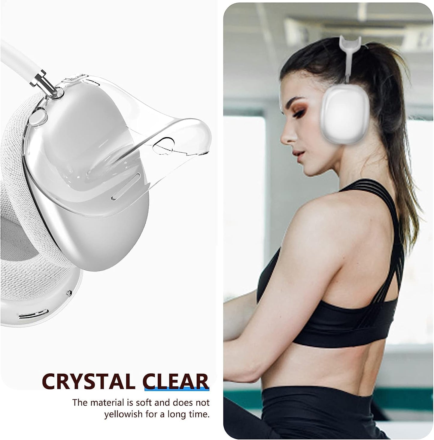 Clear Airpods Max Case,Soft TPU Case for Apple Airpods Max Skin Anti-Scratch Accessories,No Yellowing Transparent Airpods Max Case Cover(Clear)  Inesore   