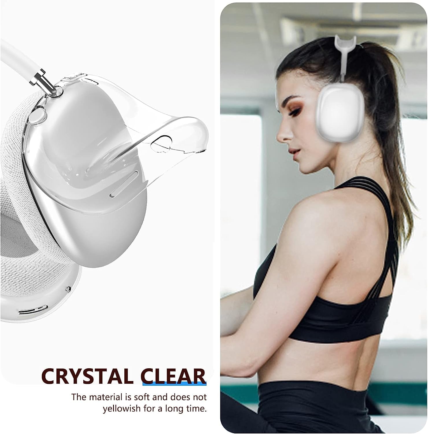 Clear Airpods Max Case,Soft TPU Case for Apple Airpods Max Skin Anti-Scratch Accessories,No Yellowing Transparent Airpods Max Case Cover(Clear)  Inesore   