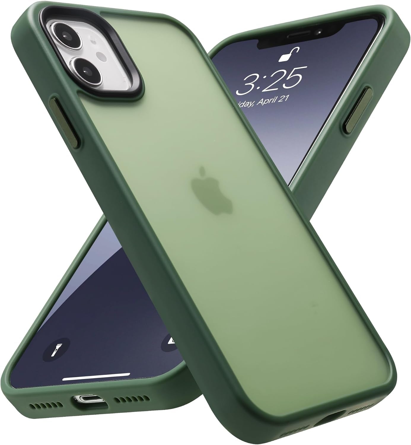Yriklso for Iphone 11 Magnetic Case, Built in Magnets Compatible with Magsafe, Translucent Matte Hard PC Back Cover + Soft TPU Frame Slim Bumper Case for Iphone 11 （6.1"）,Black  Yriklso Frosted Green  